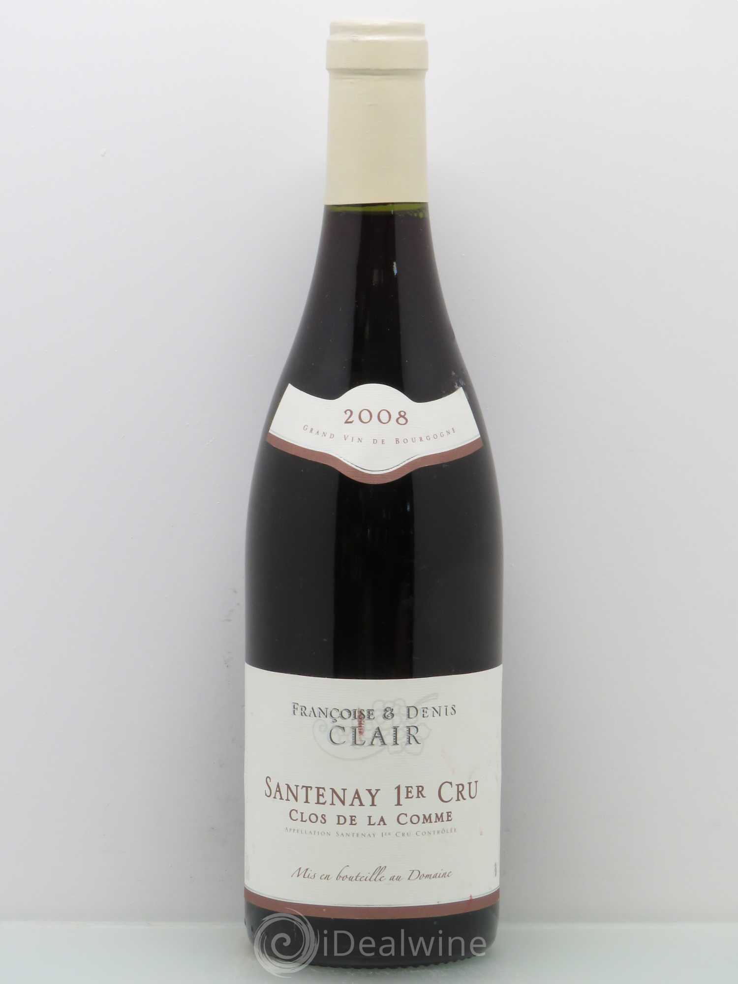 Santenay 1er Cru Denis Clair Clos De La Comme 2008 - Posten von 1 Flasche - 0