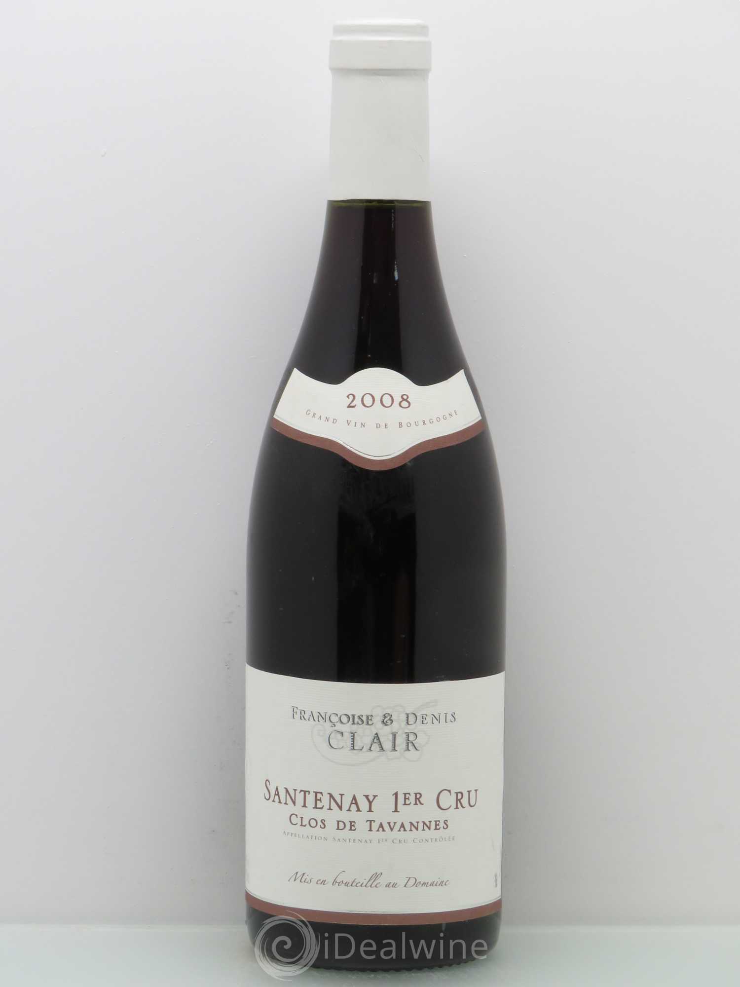 Santenay 1er Cru Denis Clair Clos De Tavannes 2008 - Posten von 1 Flasche - 0
