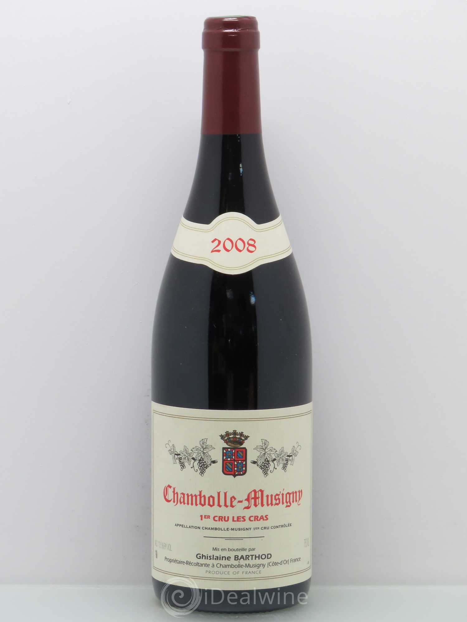 Chambolle-Musigny 1er Cru Les Cras Ghislaine Barthod 2008 - Lot de 1 bouteille - 0