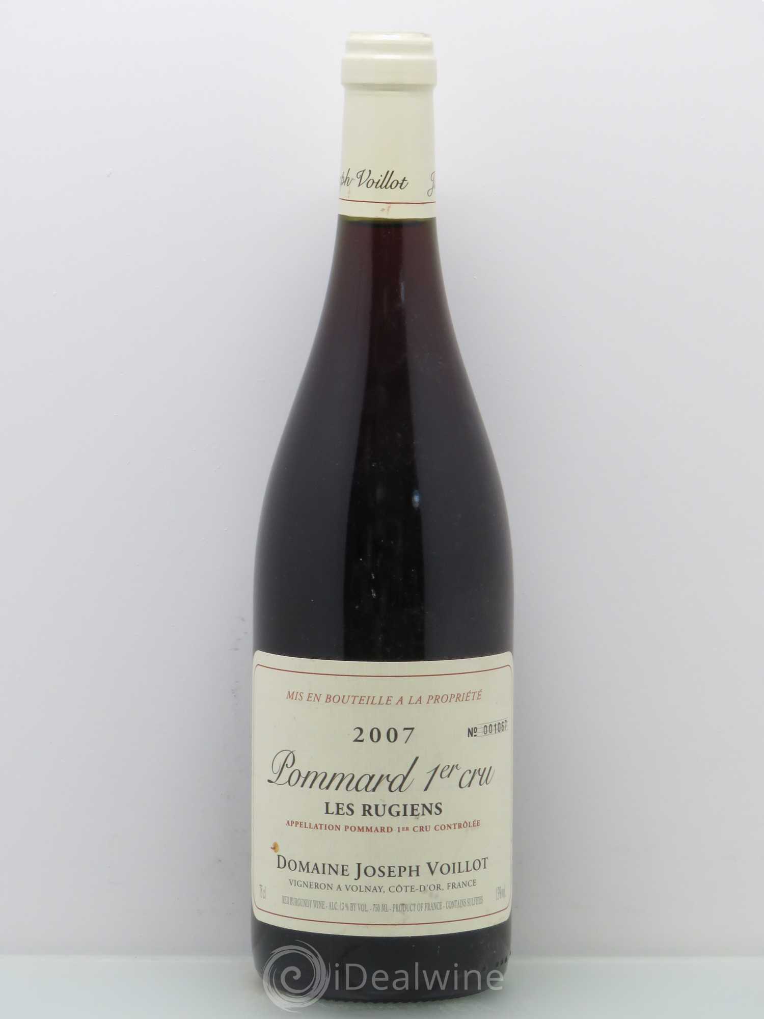 Pommard 1er Cru Joseph Voillot - Les Rugiens 2007 - Lot de 1 bouteille - 0