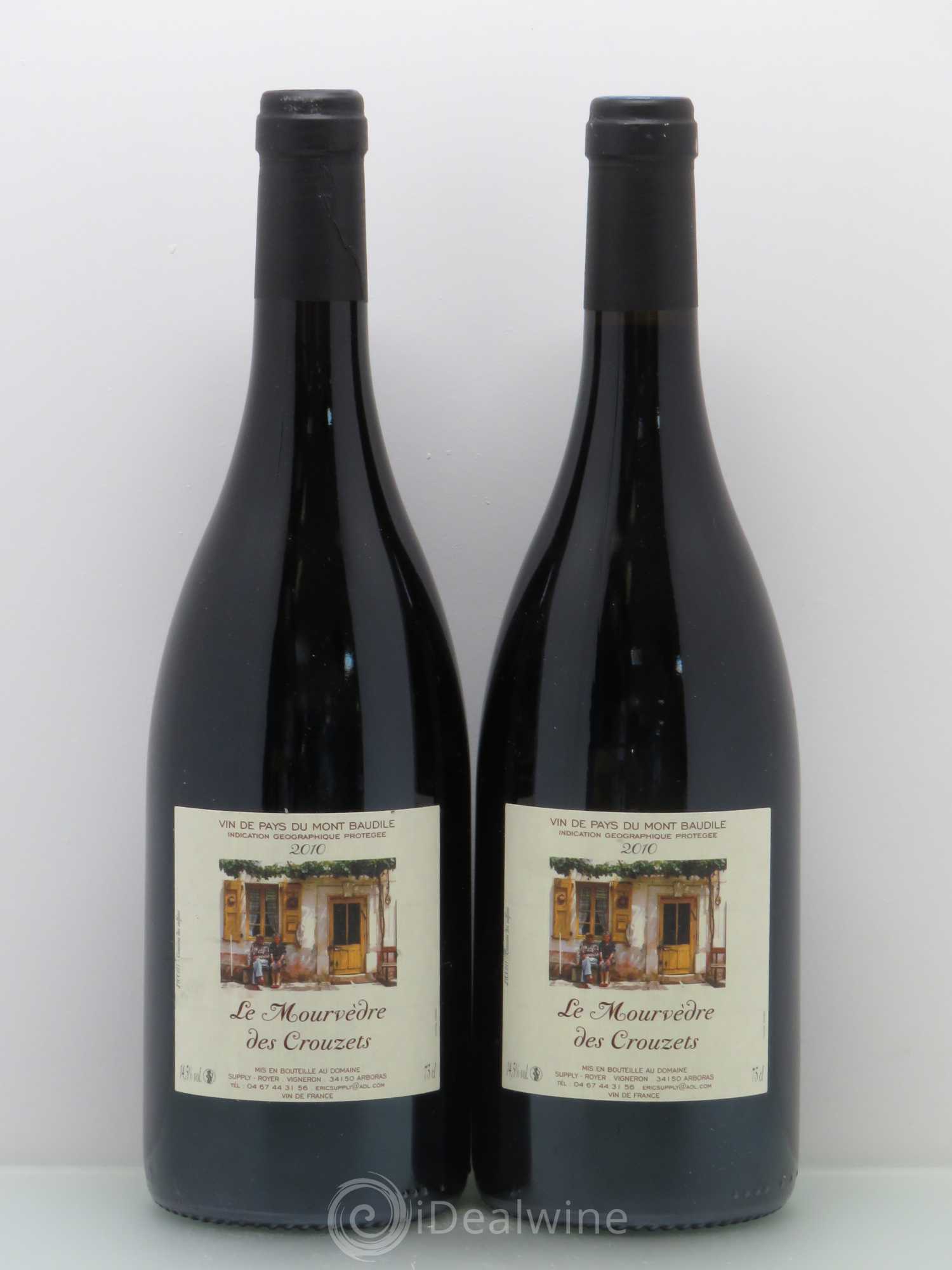 Divers Domaine Supply Royer Vdp Mont Baudile Mourvèdre Des Crouzets 2010 - Posten von 4 Flaschen - 2