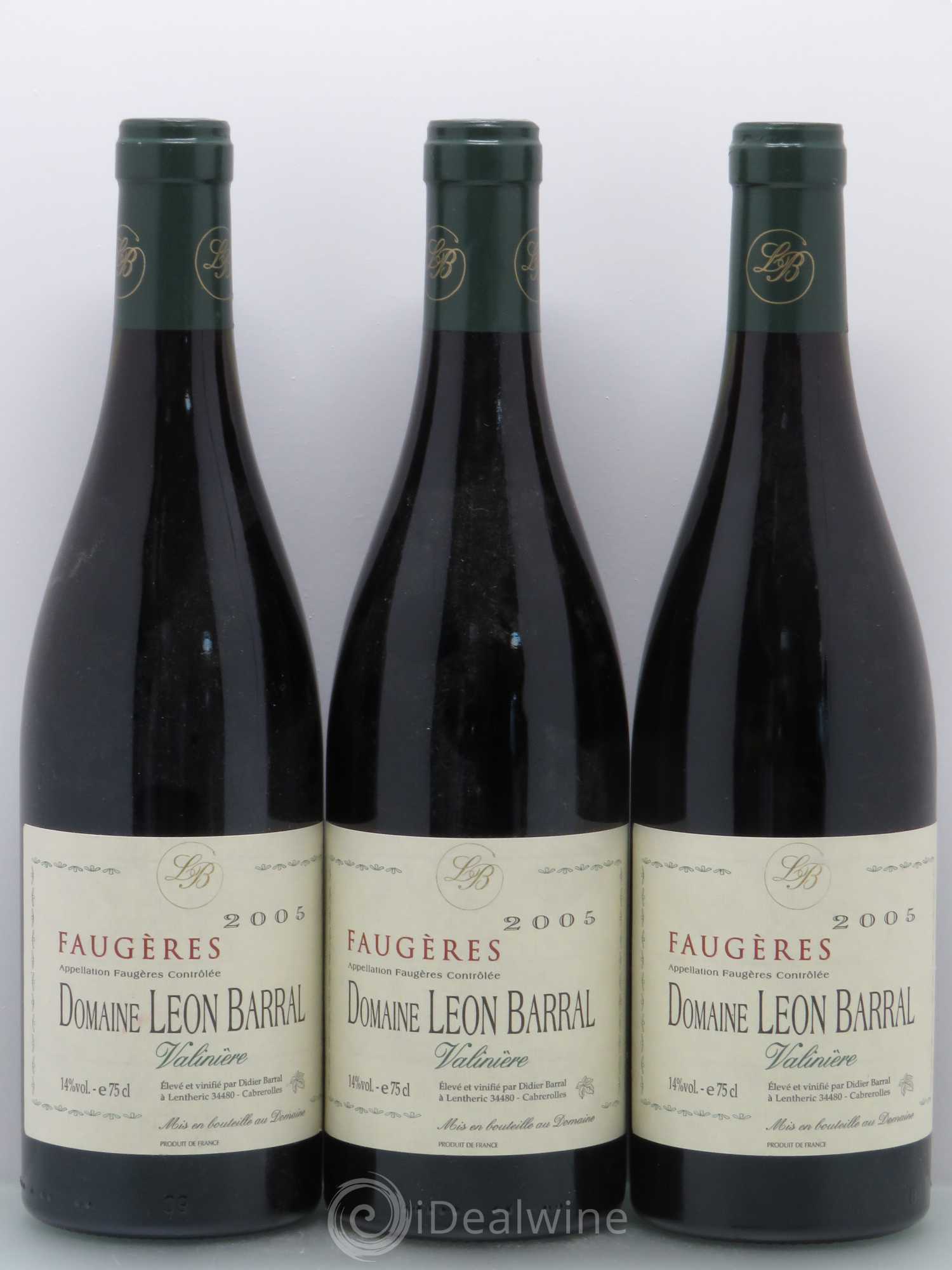 Faugères Valinière Domaine Léon Barral 2005 - Lot de 3 bouteilles - 0