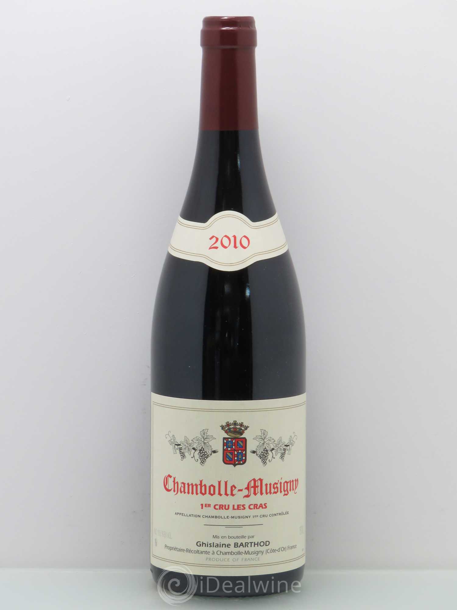 Chambolle-Musigny 1er Cru Les Cras Ghislaine Barthod 2010 - Lot de 1 bouteille - 0