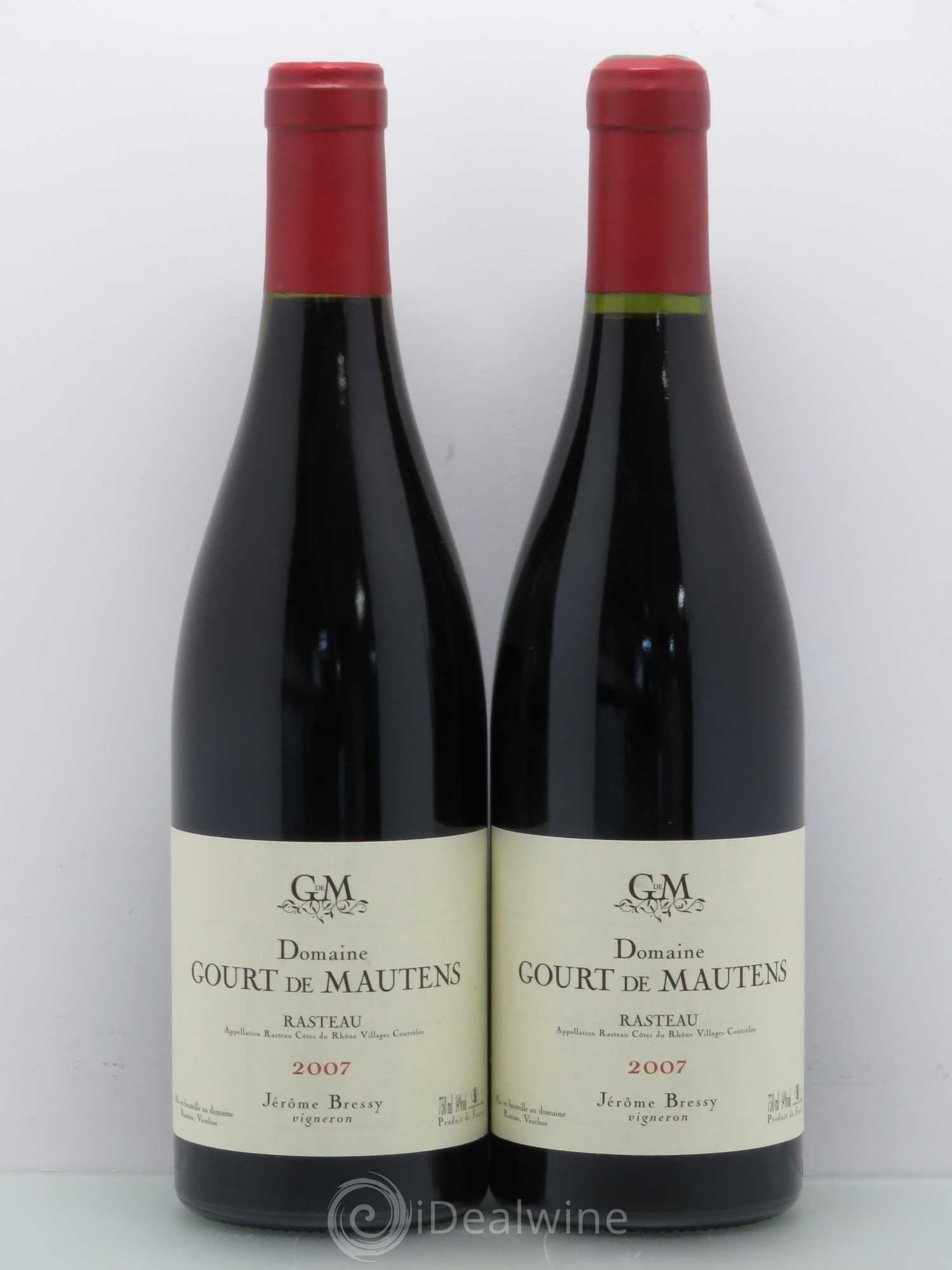 Rasteau Domaine Gourt de Mautens - Jérôme Bressy 2007 - Lot de 2 bouteilles - 0