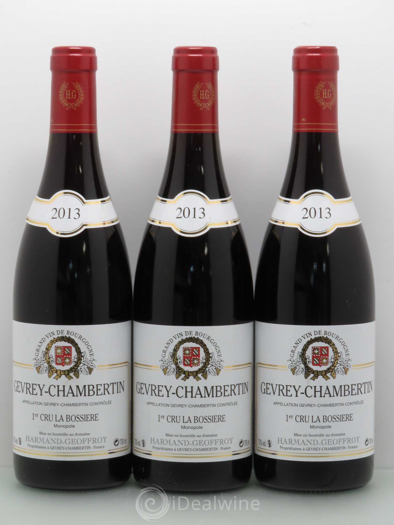 Gevrey-Chambertin 1er Cru La Bossière Harmand-Geoffroy (Domaine) 2013 - Lot de 3 bouteilles - 0