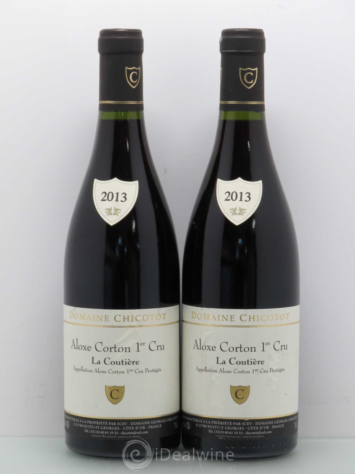 Aloxe-Corton 1er Cru Georges & Pascale Chicotot La Coutiere 2013 - Posten von 2 Flaschen - 0