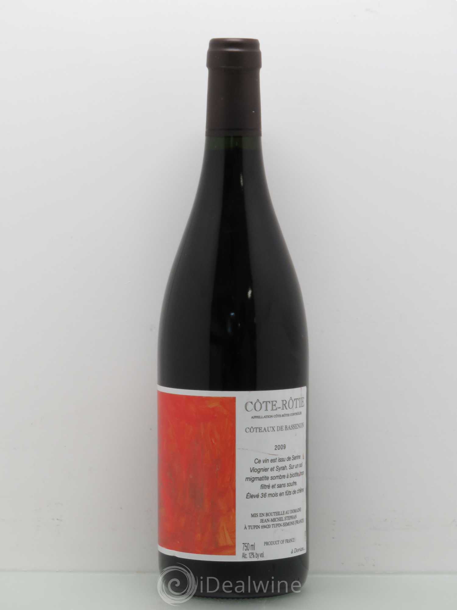 Côte-Rôtie Coteaux de Bassenon Jean-Michel Stephan 2009 - Lot de 1 bouteille - 0
