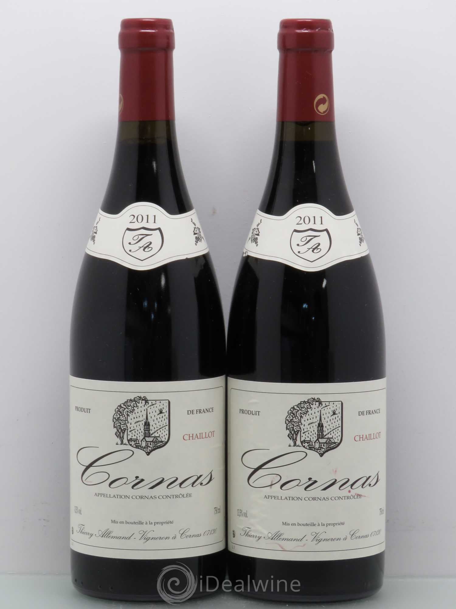 Cornas Chaillot Thierry Allemand 2011 - Lot de 2 bouteilles - 0