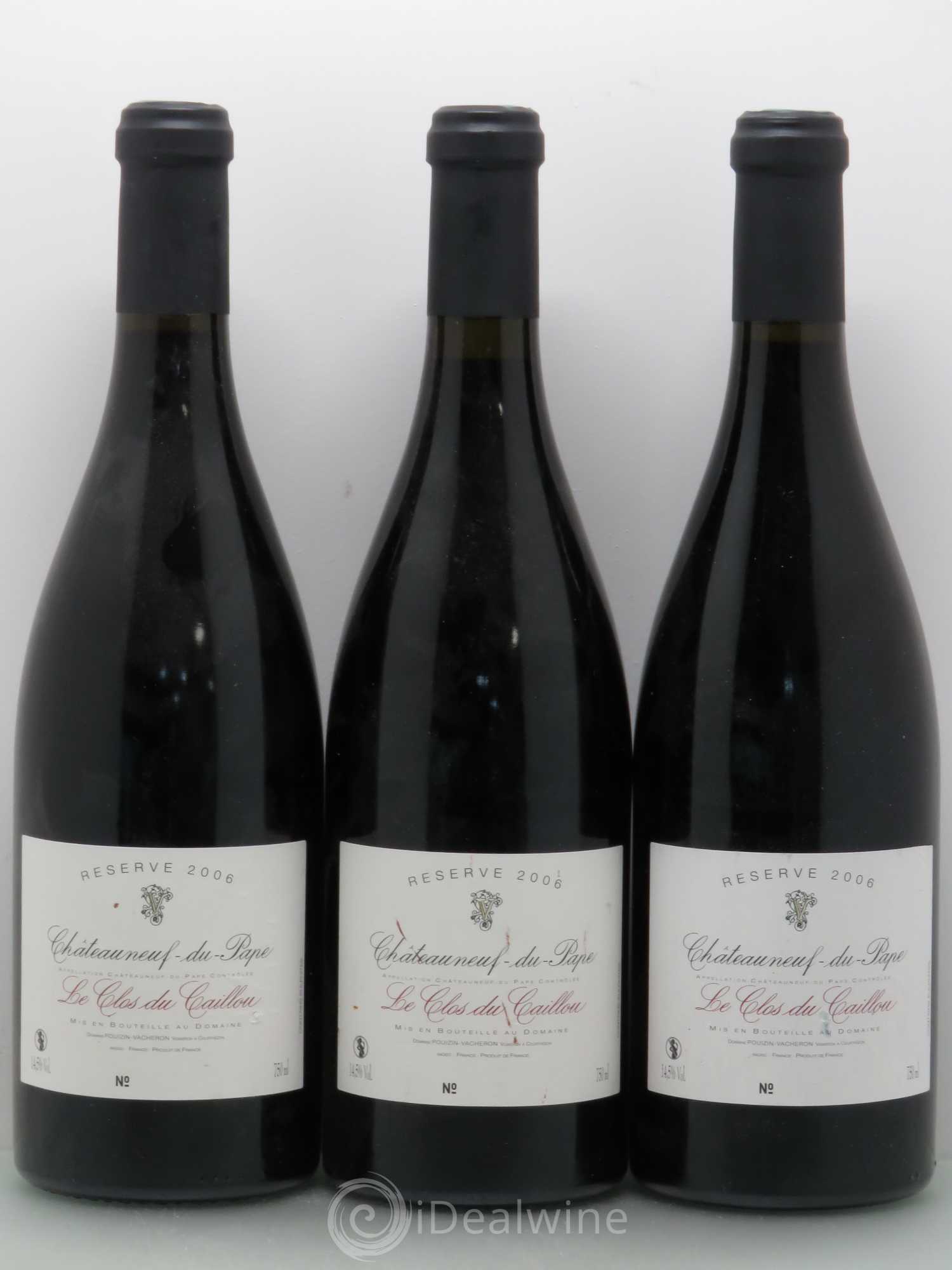Châteauneuf-du-Pape Domaine Le Clos du Caillou Réserve Sylvie Vacheron 2006 - Lot de 3 bouteilles - 0