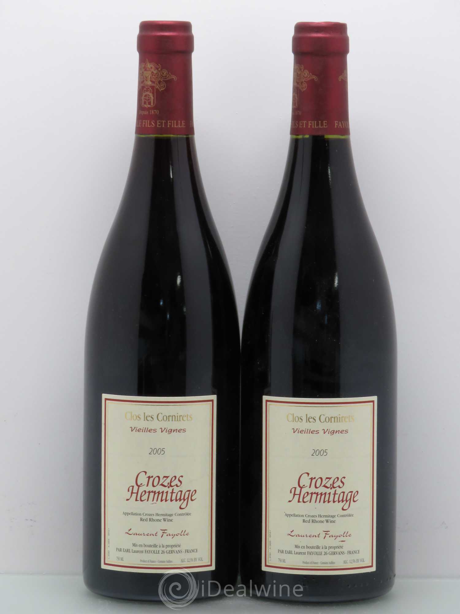 Crozes-Hermitage Domaine Fils Et Fille Fayolle Clos Des Cornirets Vieilles Vignes 2005 - Posten von 2 Flaschen - 0