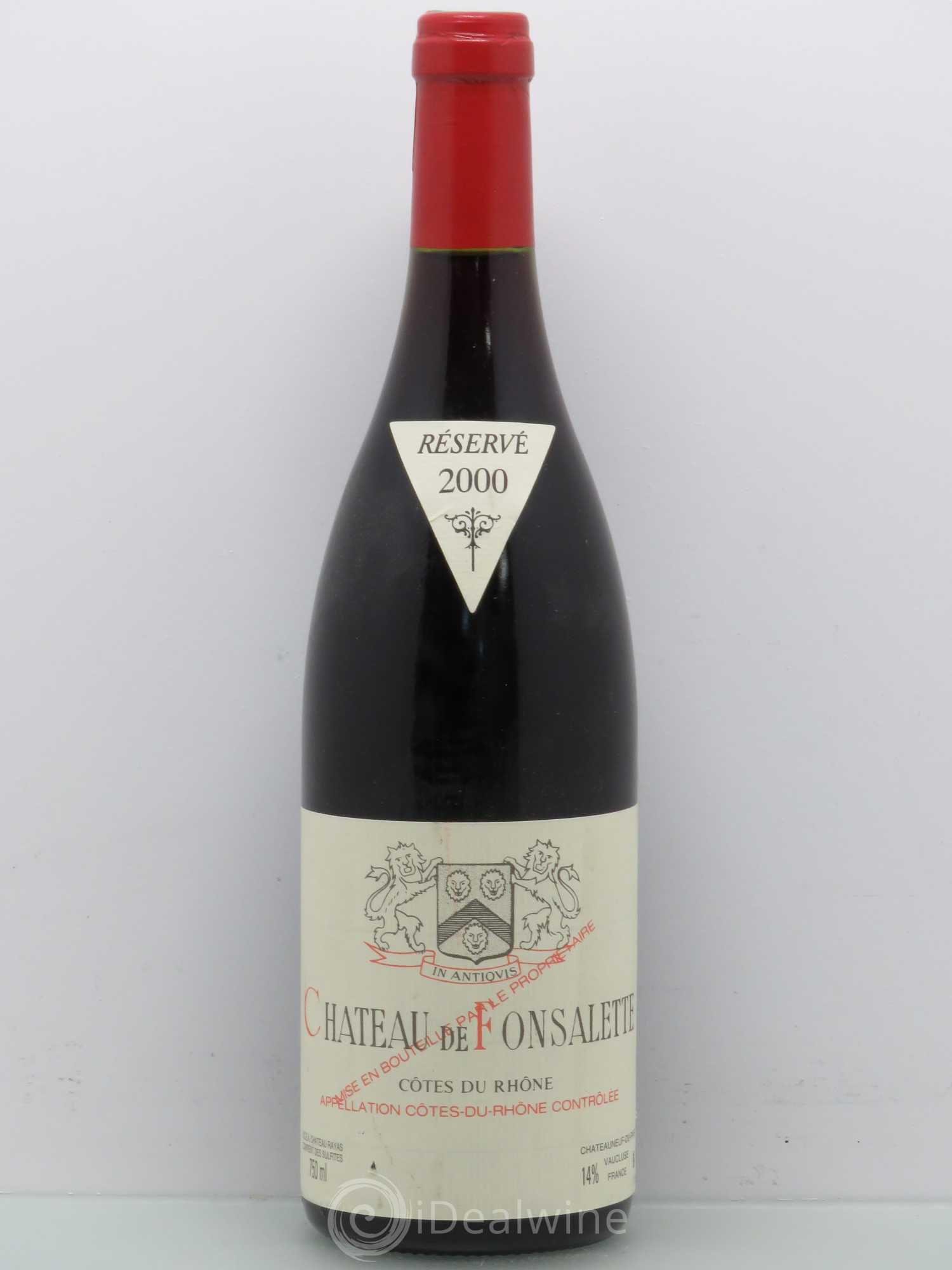 Côtes-du-Rhône Château de Fonsalette Emmanuel Reynaud 2000 - Lot de 1 bouteille - 0