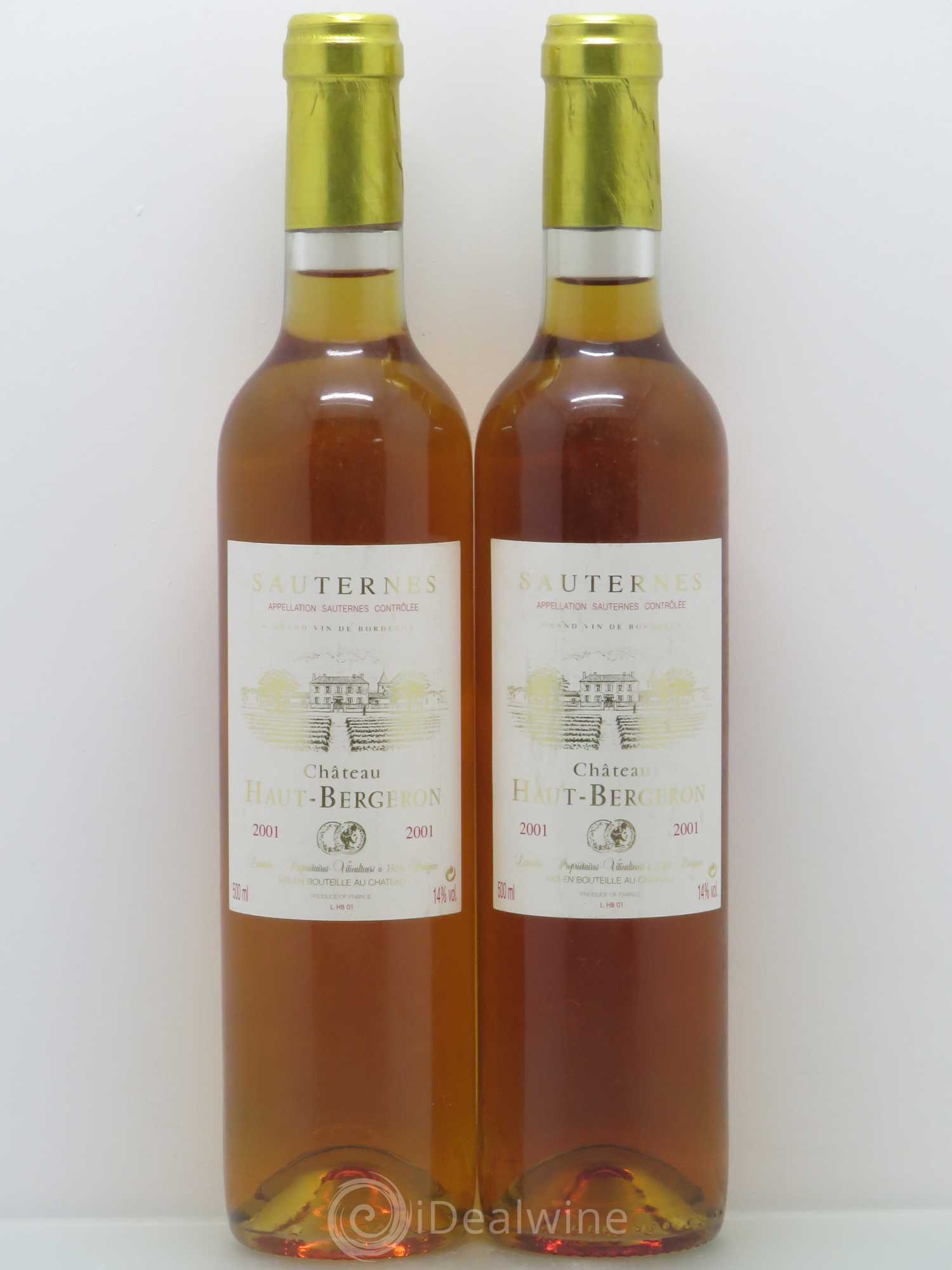 Château Haut-Bergeron 2001 - Lotto di 2 bottiglie - 0