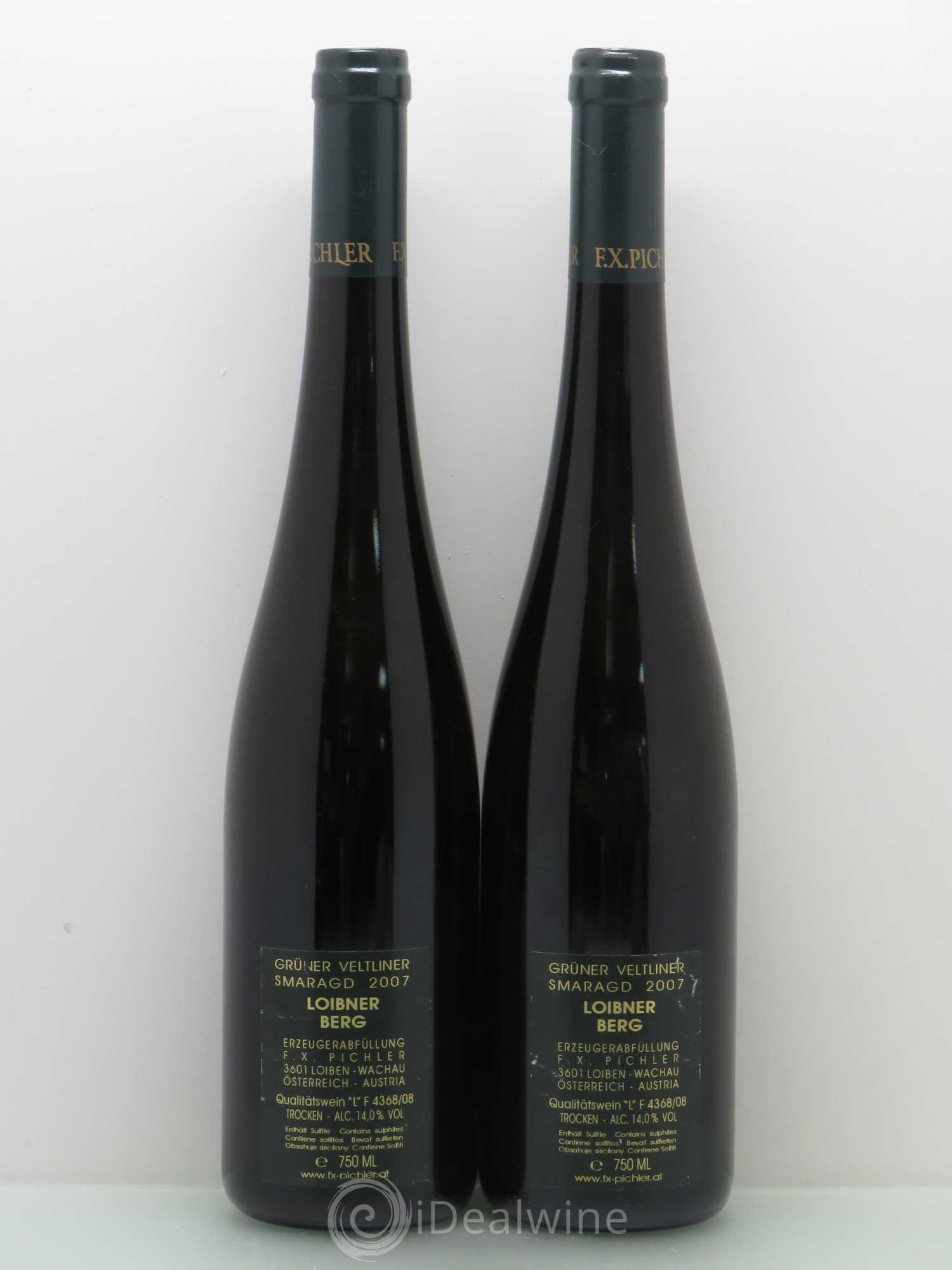 Gruner Veltliner F.X. Pichler Loibner Berg Smaragd 2007 - Lot de 2 bouteilles - 1