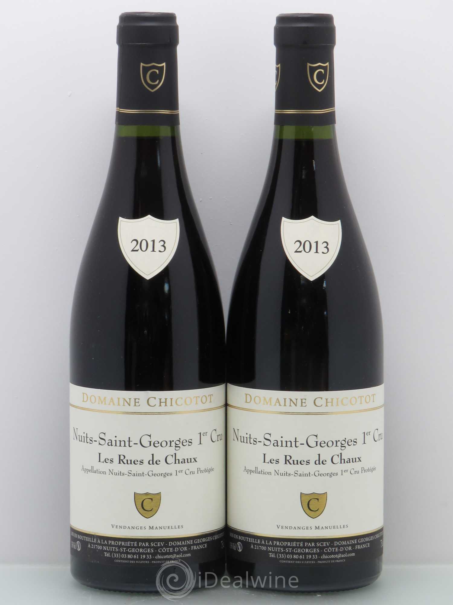 Nuits-Saint-Georges 1er Cru Georges & Pascale Chicotot Rue De Chaux 2013 - Lot de 2 bouteilles - 0