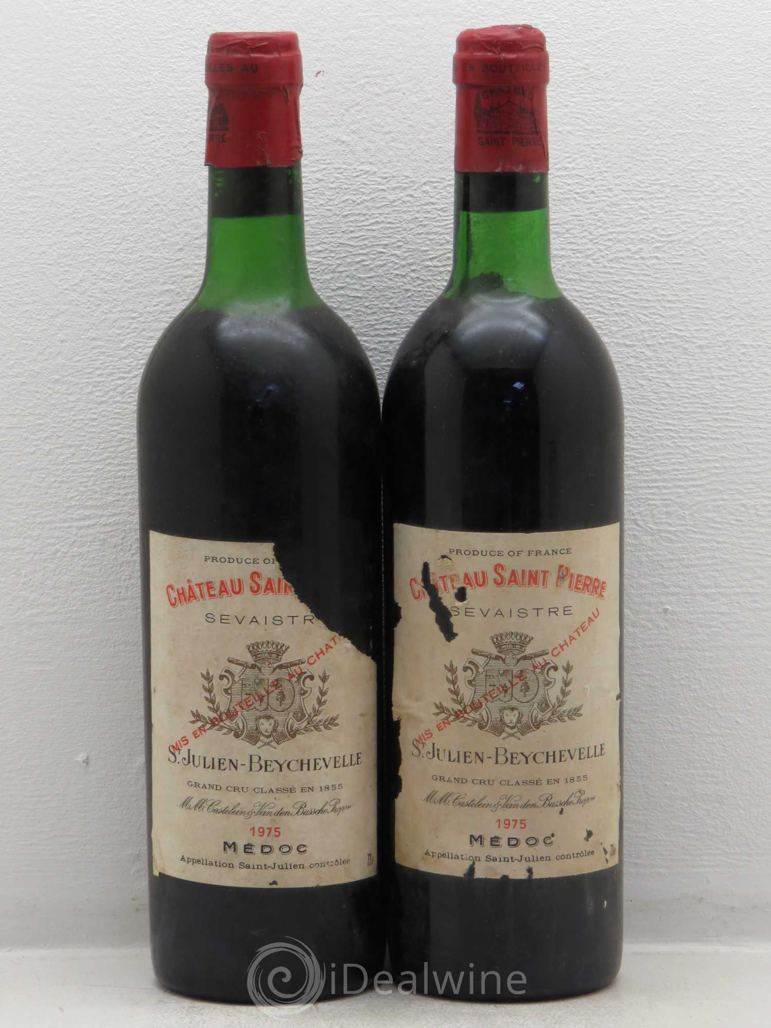 Château Saint-Pierre 4ème Grand Cru Classé 1975 - Lot de 2 bouteilles - 0
