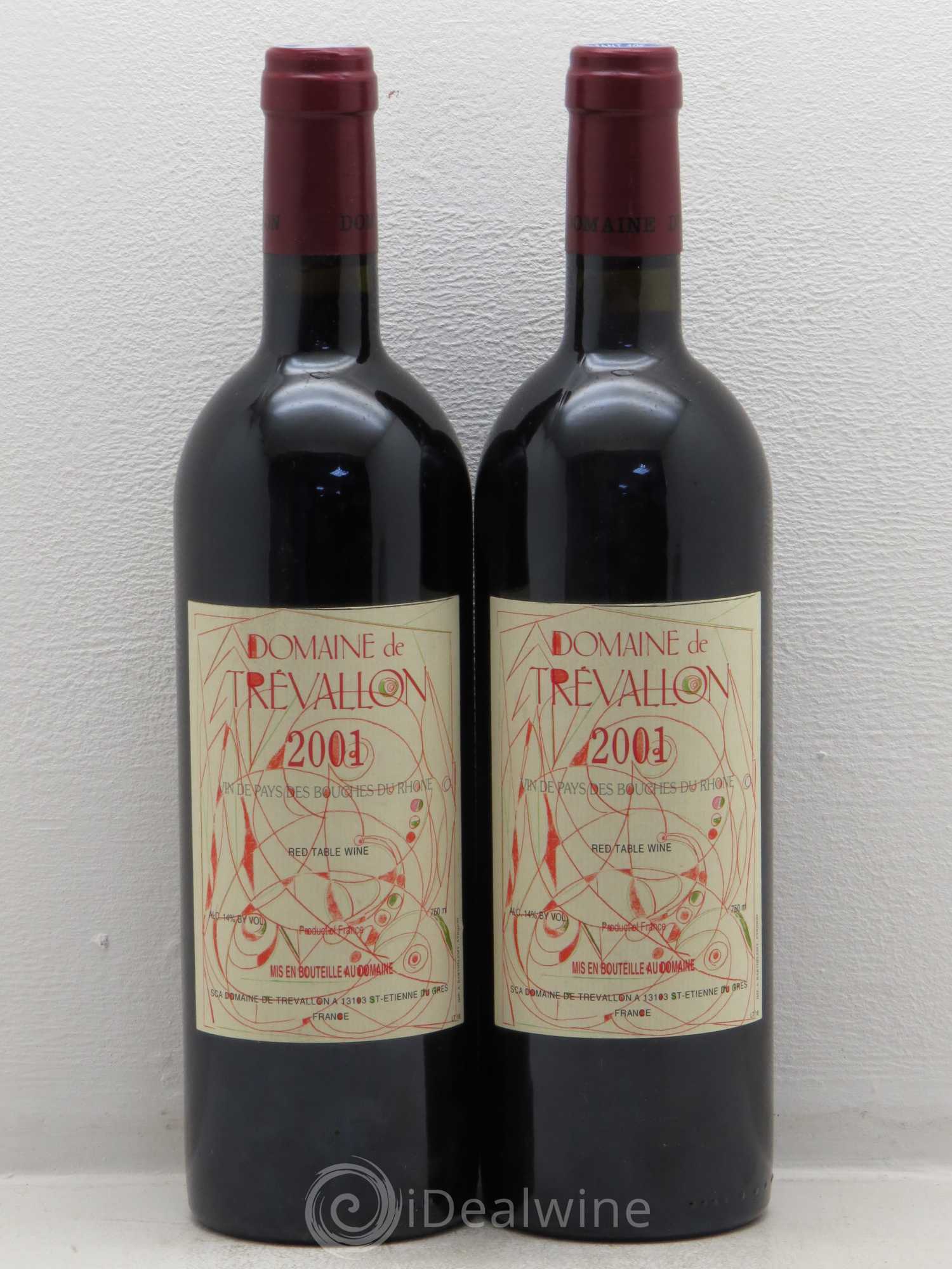 VDP Bouches du Rhône Trévallon (Domaine de) Eloi Dürrbach 2001 - Lot de 2 bouteilles - 0