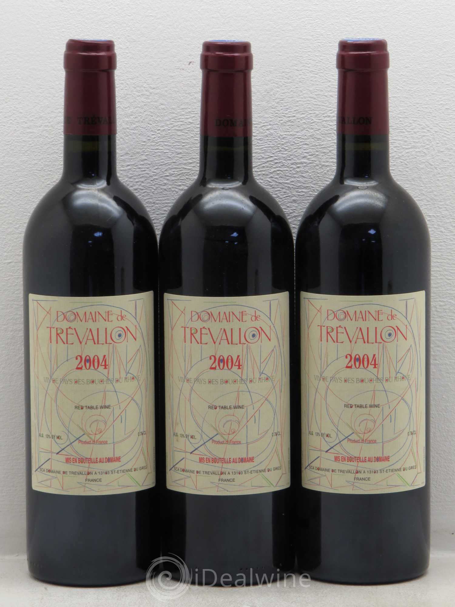 VDP Bouches du Rhône Trévallon (Domaine de) Eloi Dürrbach 2004 - Lot de 3 bouteilles - 0