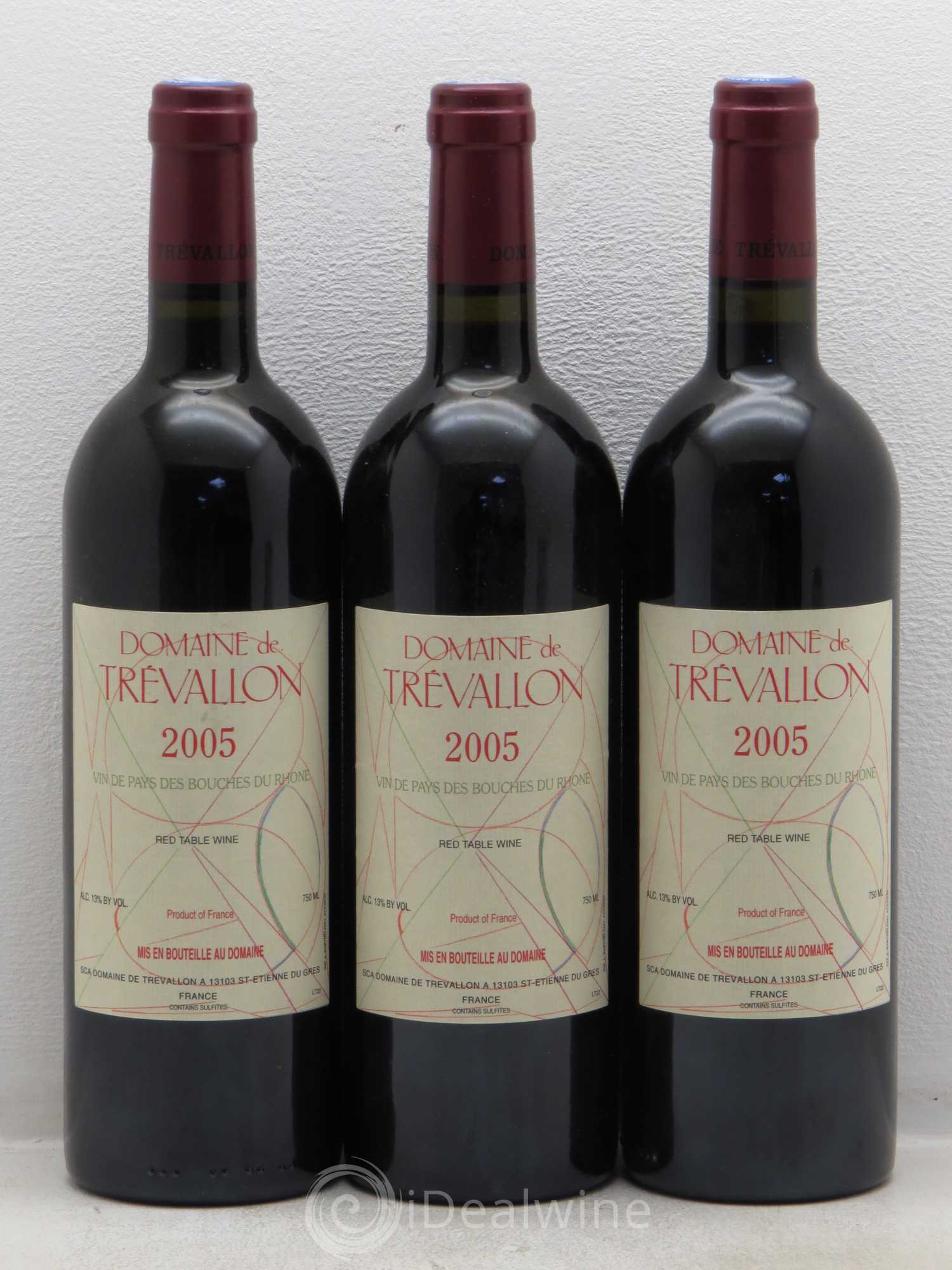 VDP Bouches du Rhône Trévallon (Domaine de) Eloi Dürrbach 2005 - Lot de 3 bouteilles - 0