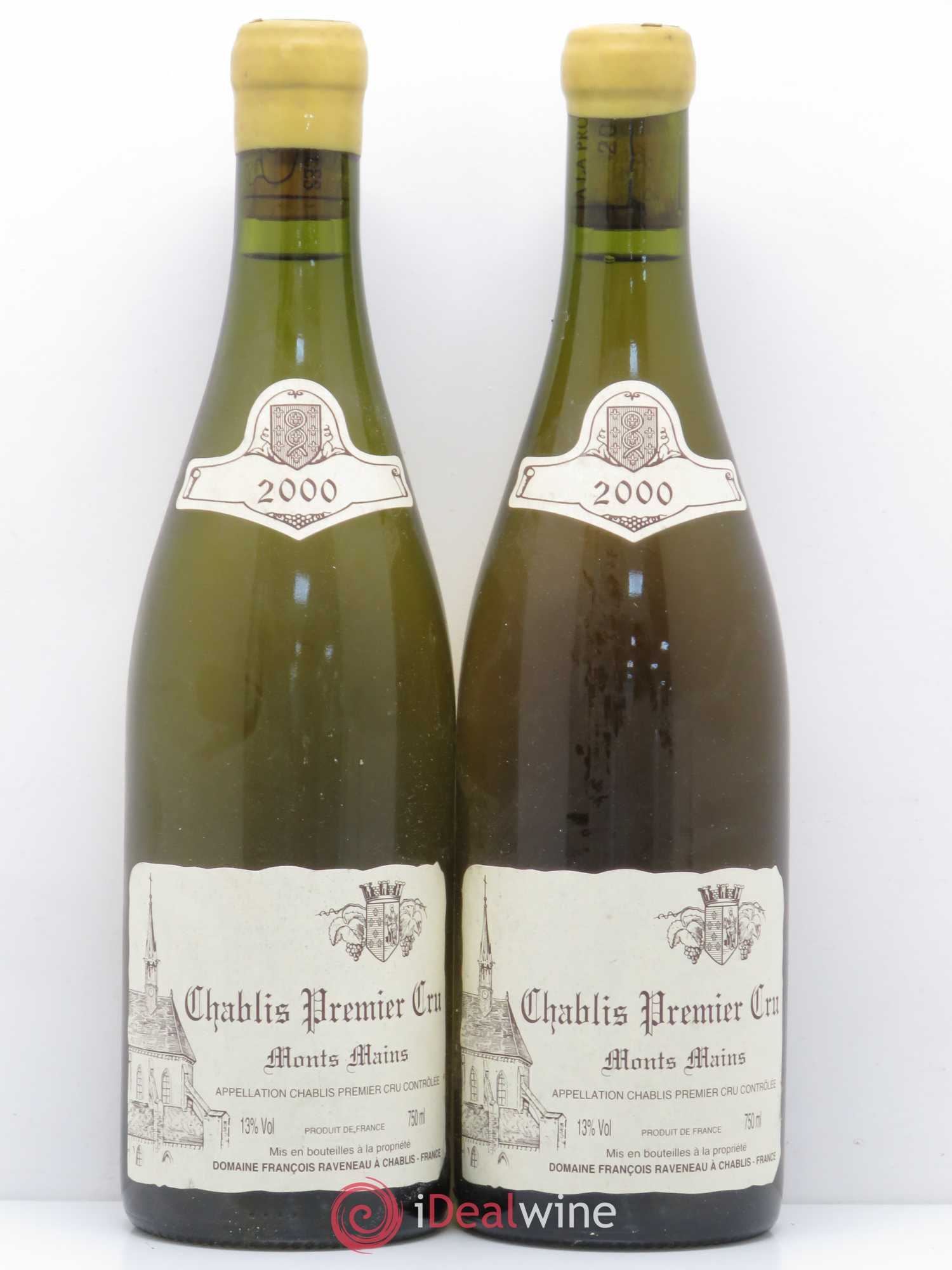 Chablis 1er Cru Monts Mains Raveneau (Domaine) 2000 - Lot de 2 bouteilles - 0
