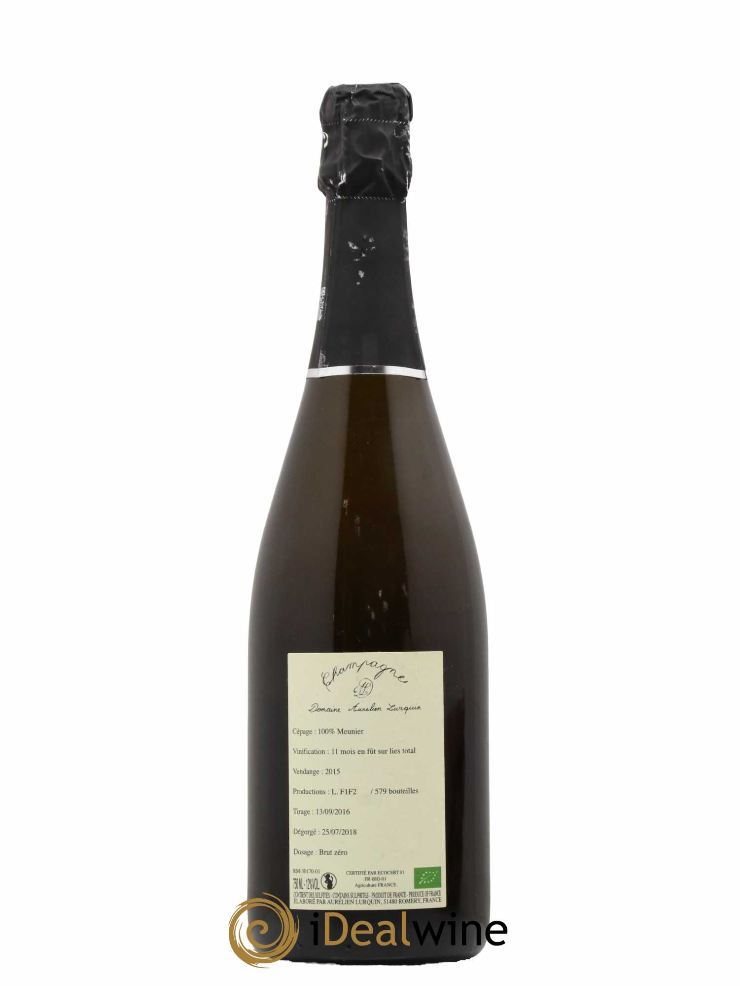 Meunier Les Crayères du Levant Aurélien Lurquin 2015 - Lot de 1 bouteille - 1