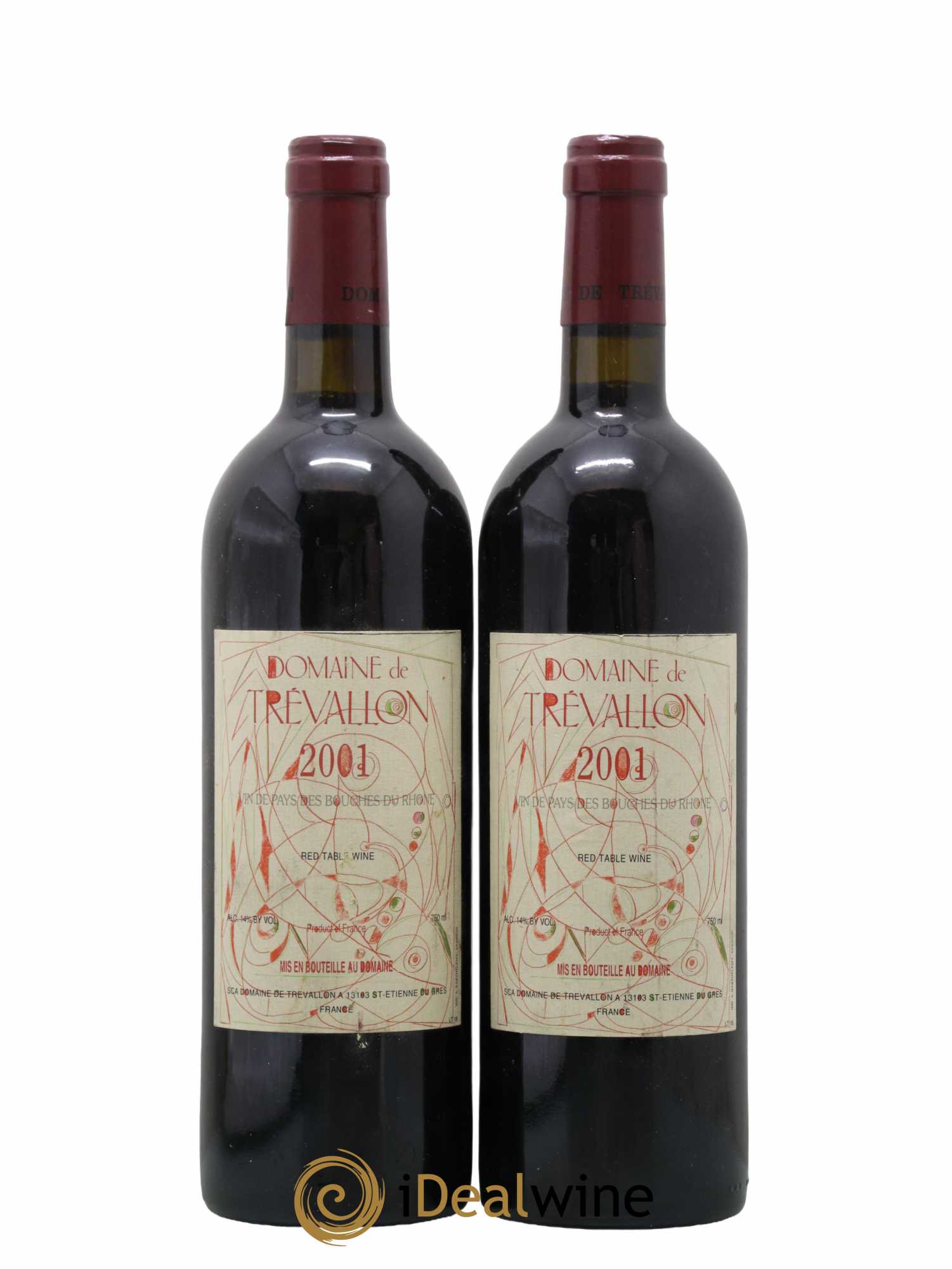 VDP Bouches du Rhône Trévallon (Domaine de) Eloi Dürrbach 2001 - Lot de 2 bouteilles - 0