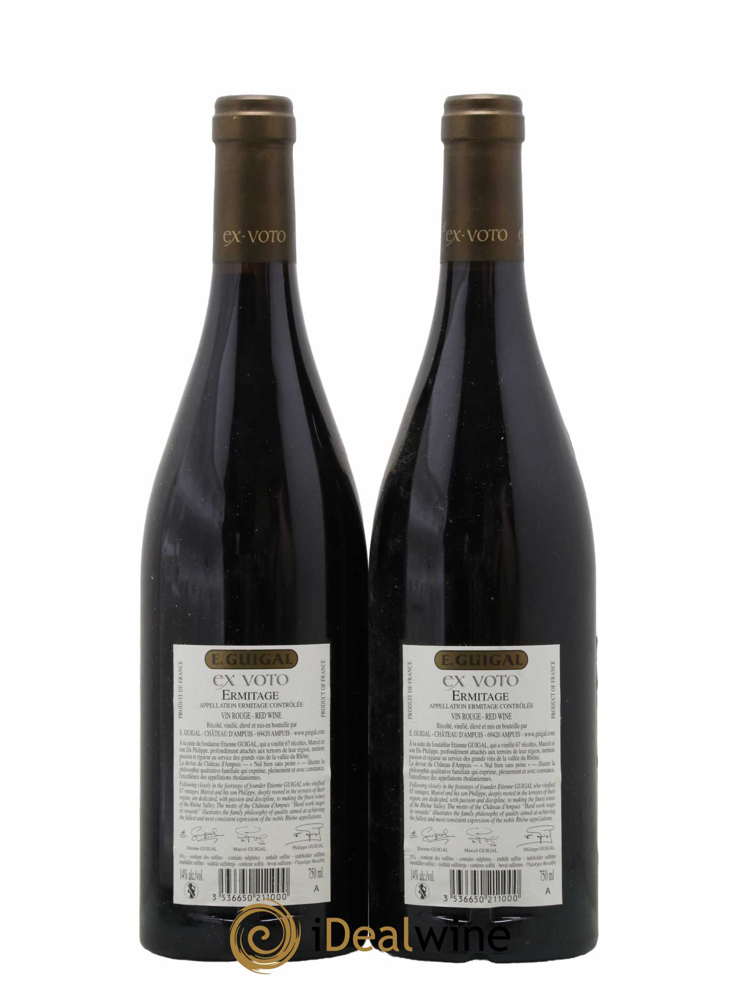 Ermitage Ex Voto Guigal 2015 - Lot de 2 bouteilles - 1