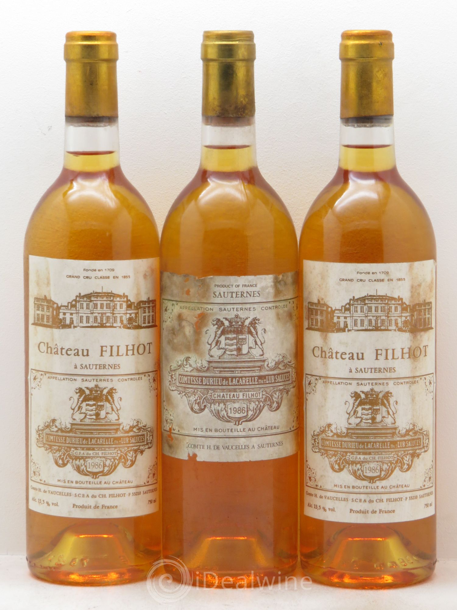 Château Filhot 2ème Grand Cru Classé 1986 - Lotto di 3 bottiglie - 0