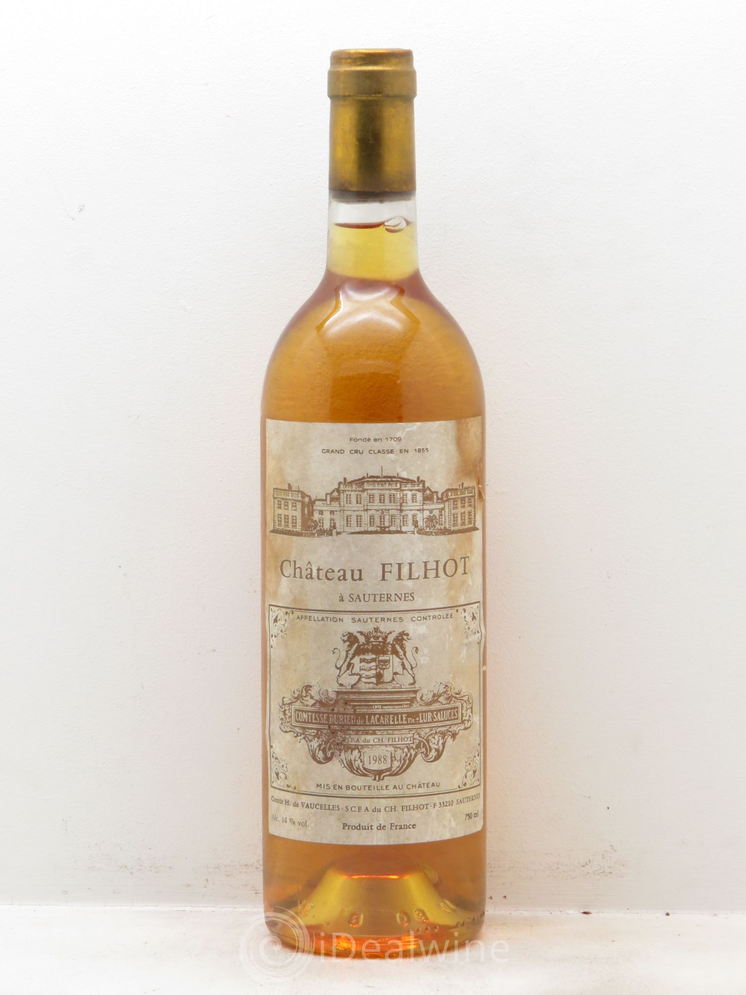 Château Filhot 2ème Grand Cru Classé 1988 - Lotto di 1 bottiglia - 0