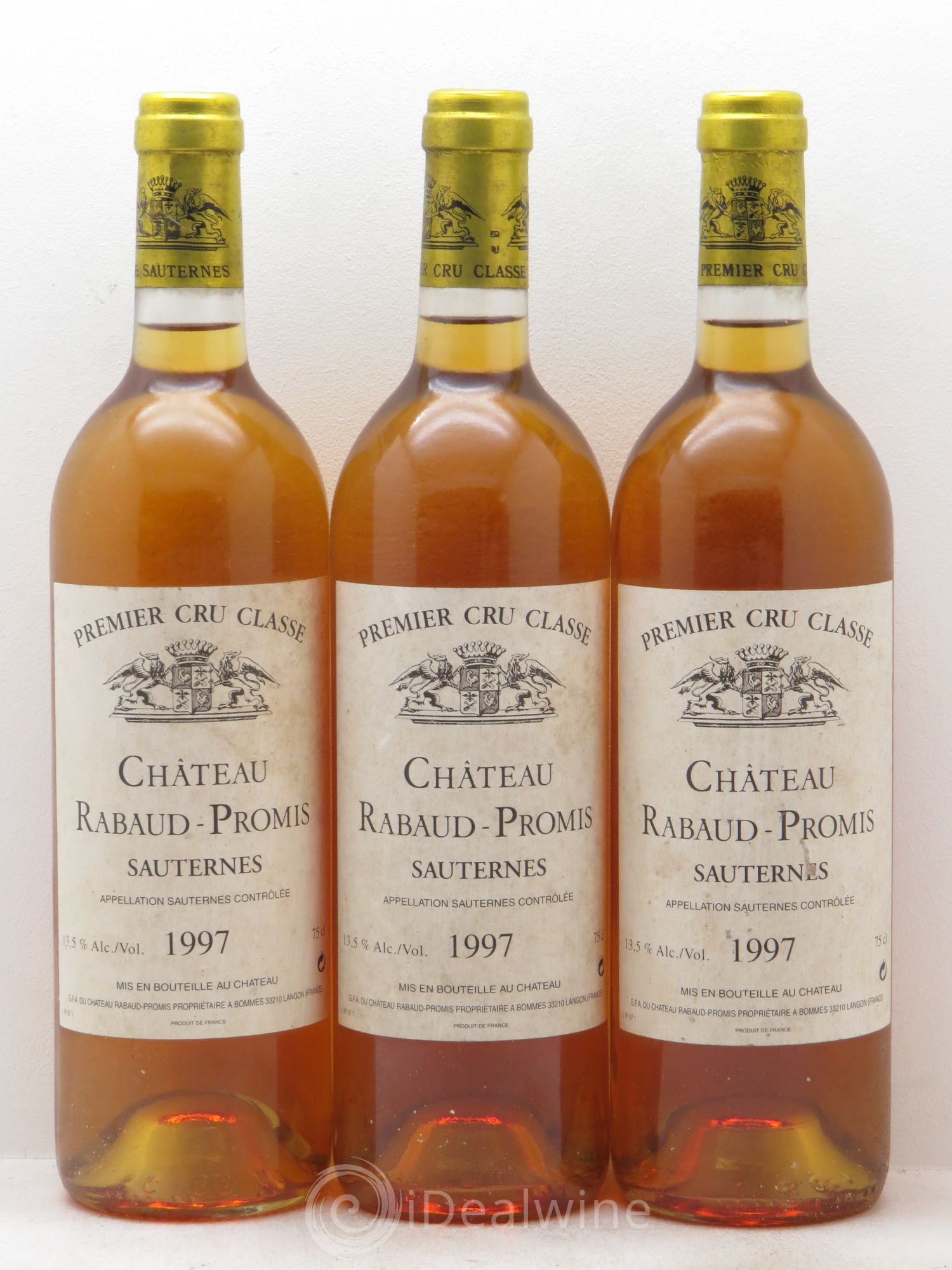 Château Rabaud Promis 1er Grand Cru Classé 1997 - Lotto di 3 bottiglie - 0