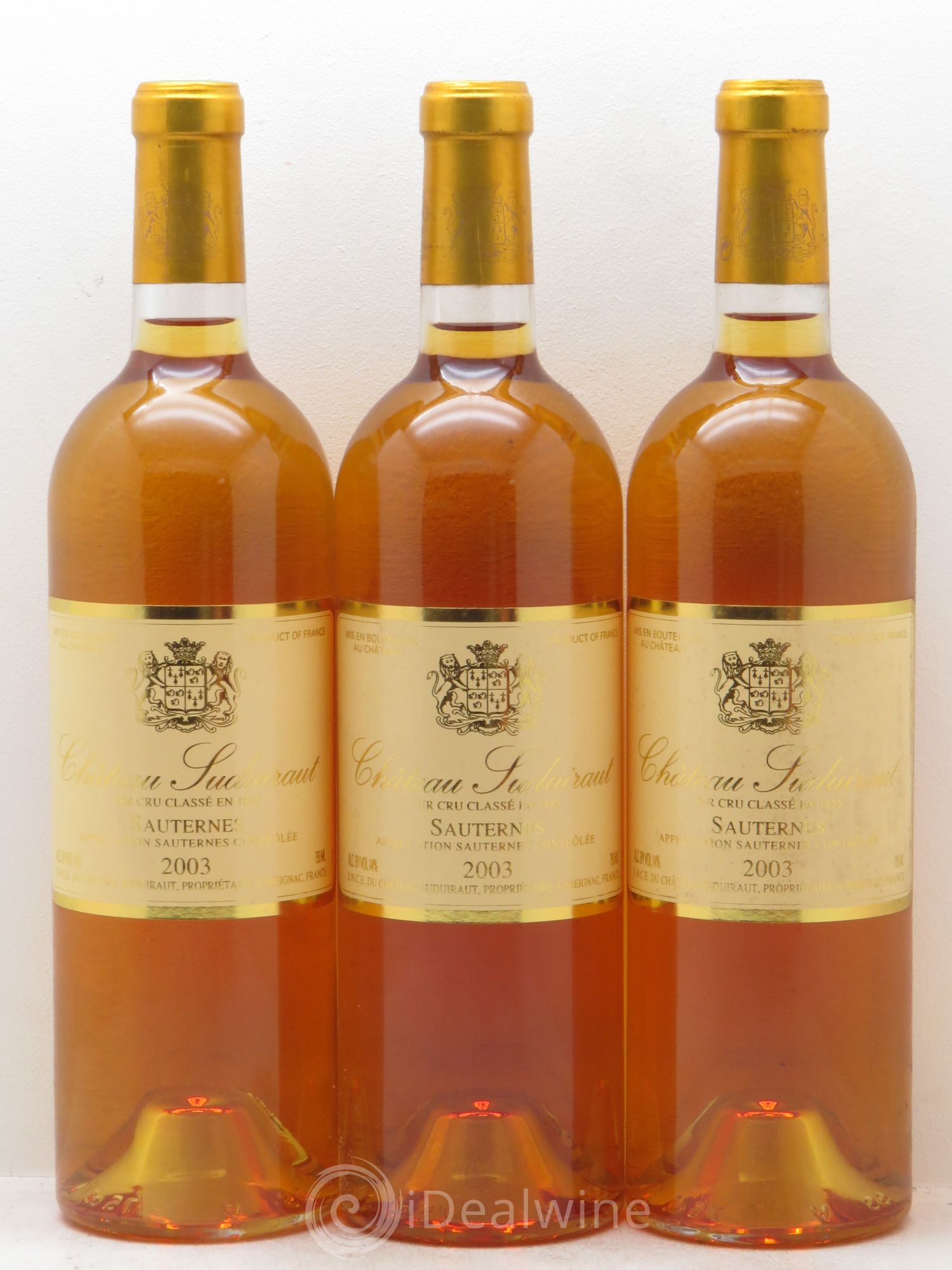 Château Suduiraut 1er Grand Cru Classé 2003 - Lotto di 3 bottiglie - 0