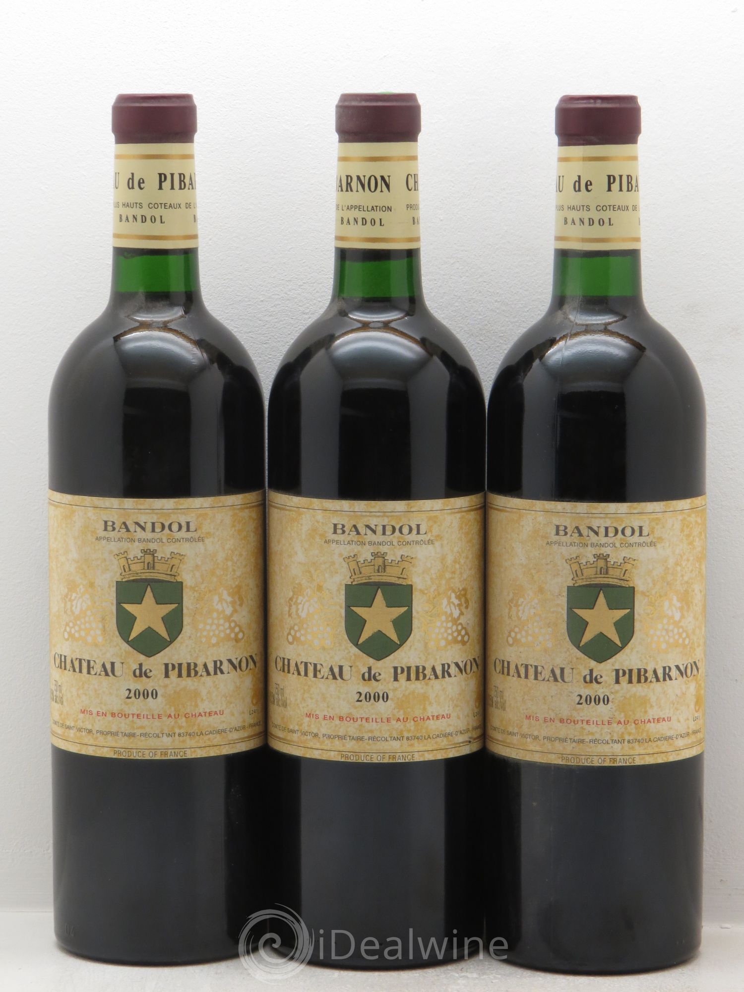 Bandol Château de Pibarnon Comte de Saint-Victor 2000 - Lot de 3 bouteilles - 0