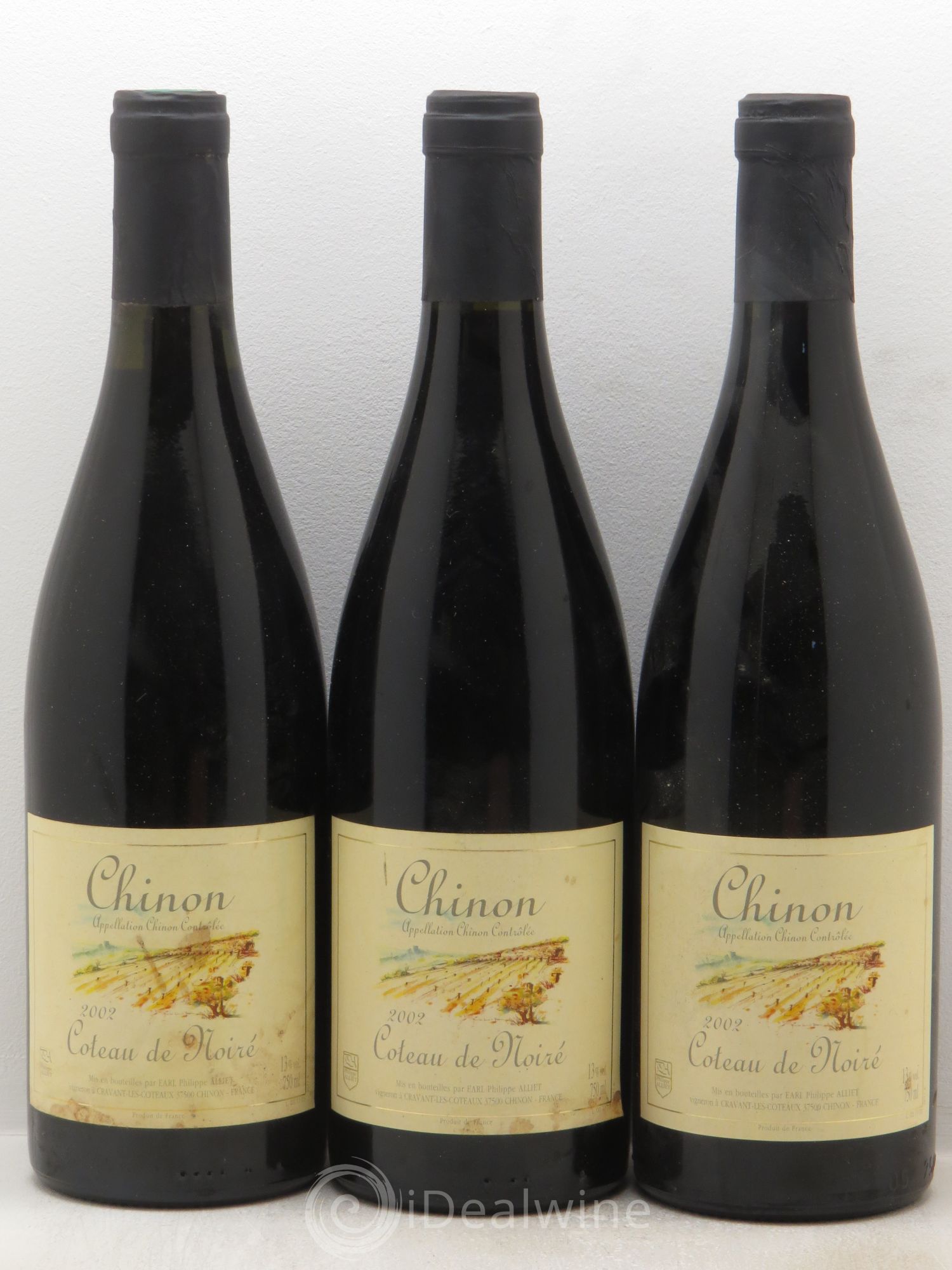 Chinon Coteau de Noiré Philippe Alliet 2002 - Lot de 3 bouteilles - 0