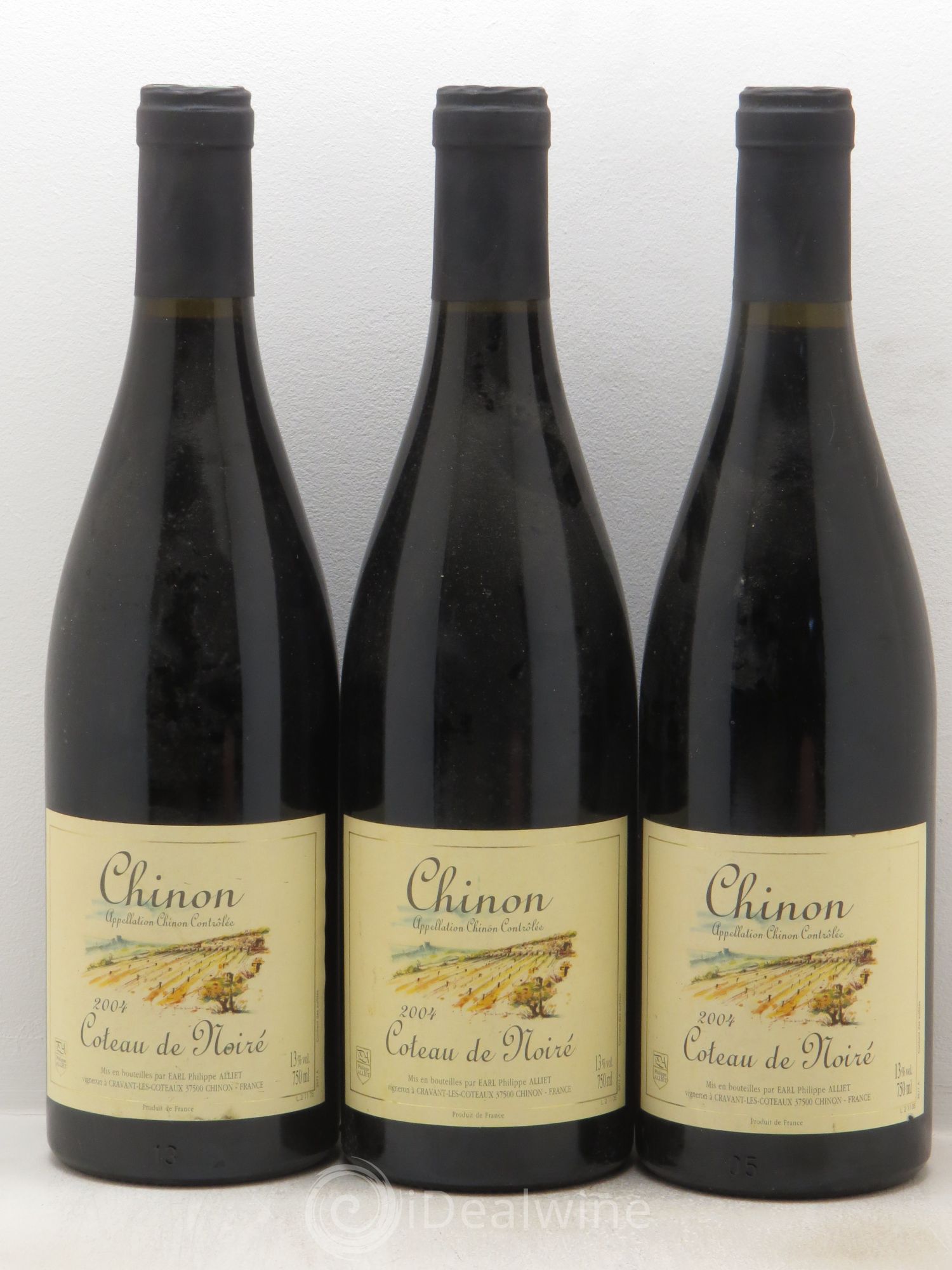 Chinon Coteau de Noiré Philippe Alliet 2004 - Lot de 3 bouteilles - 0