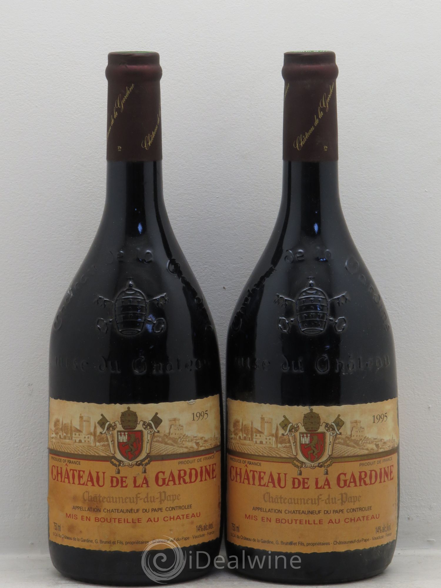 Châteauneuf-du-Pape Château de La Gardine Famille Brunel 1995 - Lot de 2 bouteilles - 0