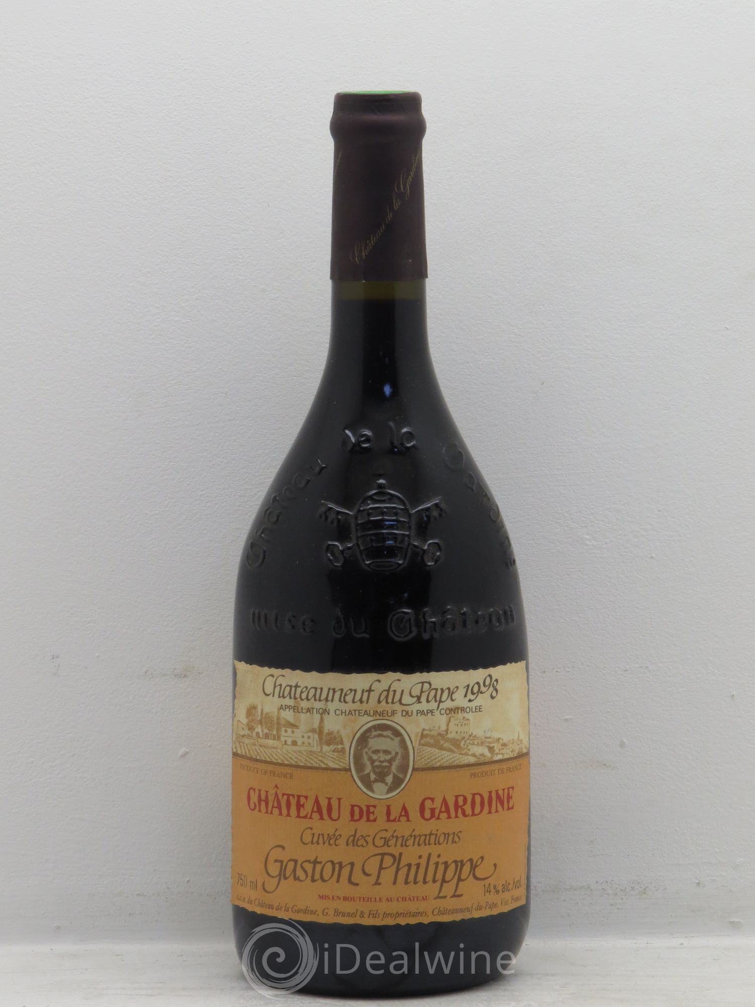 Châteauneuf-du-Pape Château de La Gardine Cuvée des Générations Gaston Philippe Famille Brunel 1998 - Lot de 1 bouteille - 0