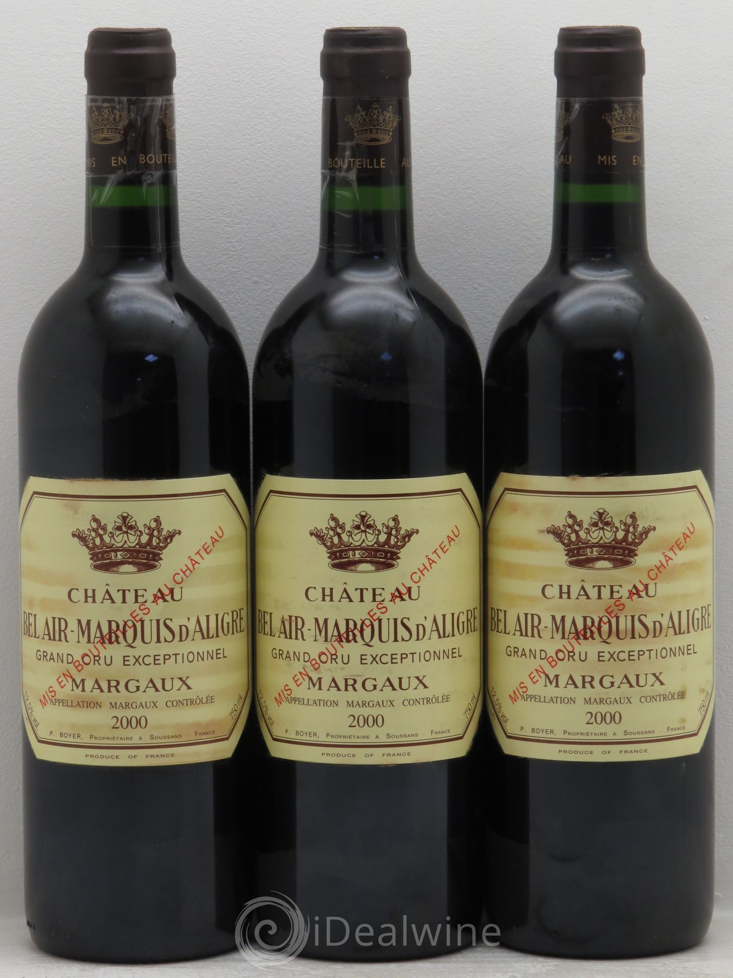 Château Bel Air Marquis d'Aligre 2000 - Lot de 3 bouteilles - 0
