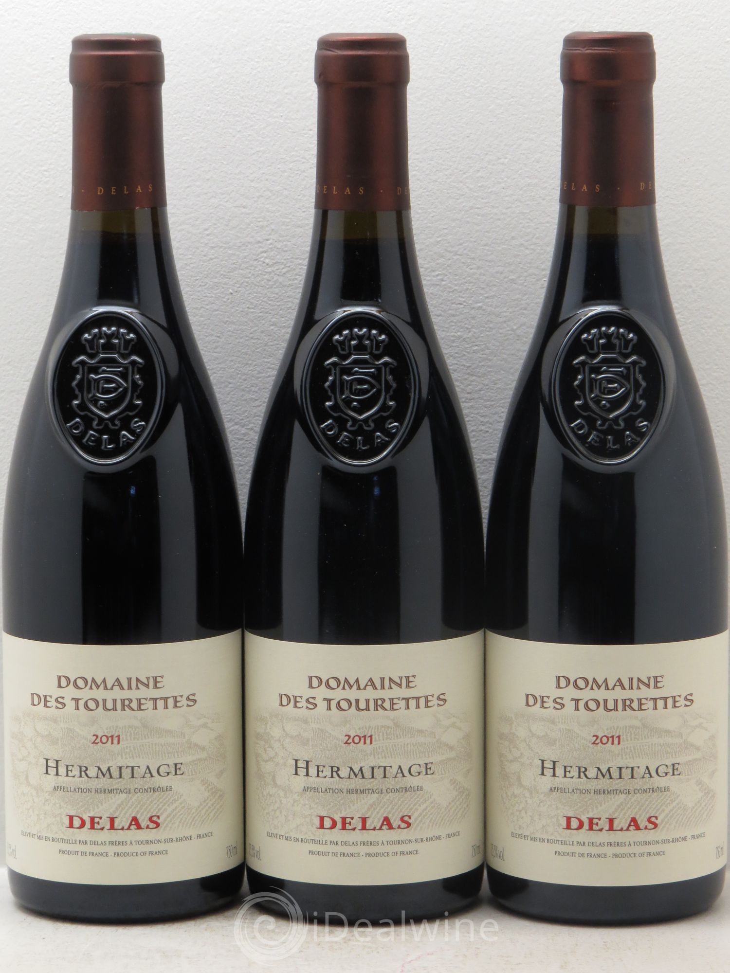 Hermitage Domaine des Tourettes Delas Frères (sans prix de réserve) 2011 - Lot de 3 bouteilles - 0