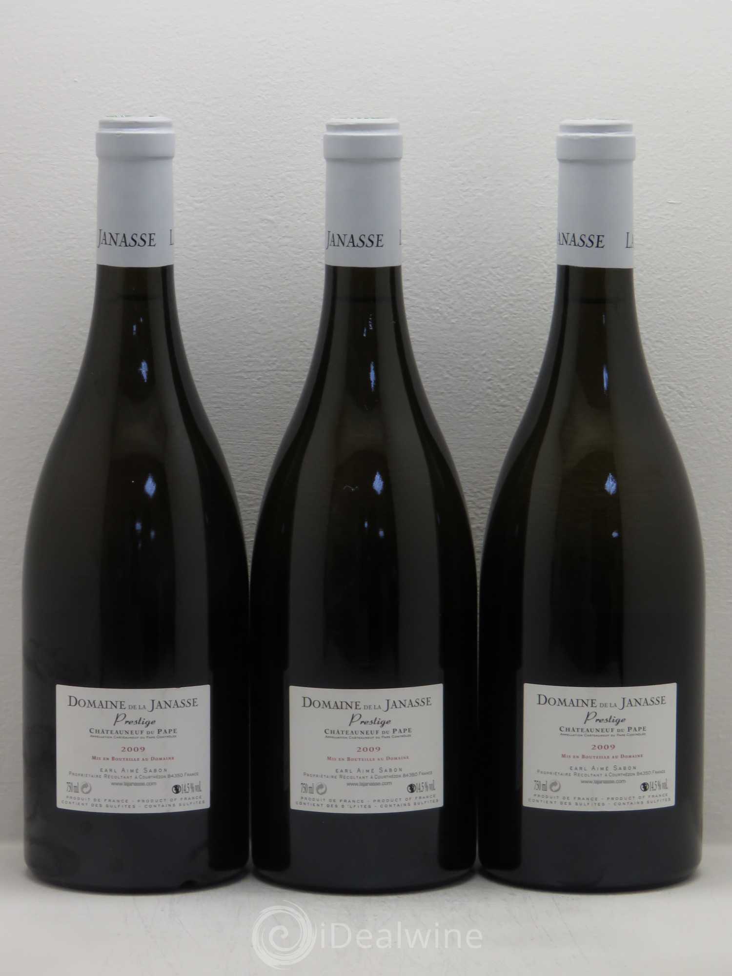 Châteauneuf-du-Pape La Janasse (Domaine de) Cuvée Prestige (sans prix de réserve) 2009 - Posten von 3 Flaschen - 1