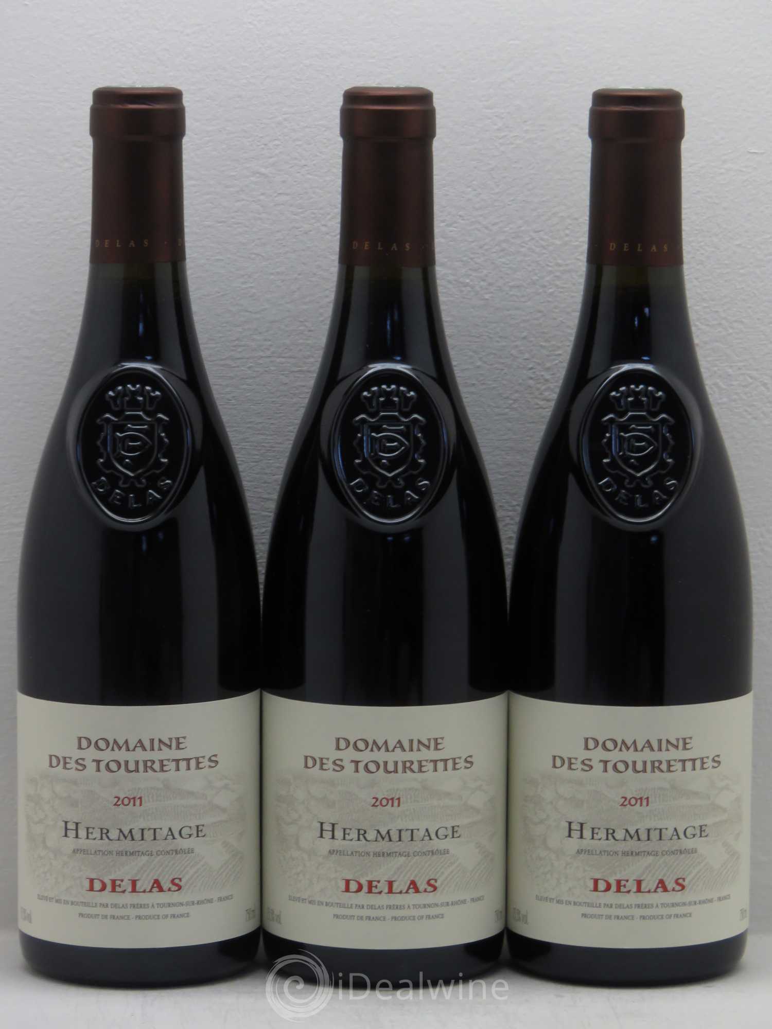 Hermitage Domaine des Tourettes Delas Frères (sans prix de réserve) 2011 - Lot de 3 bouteilles - 0