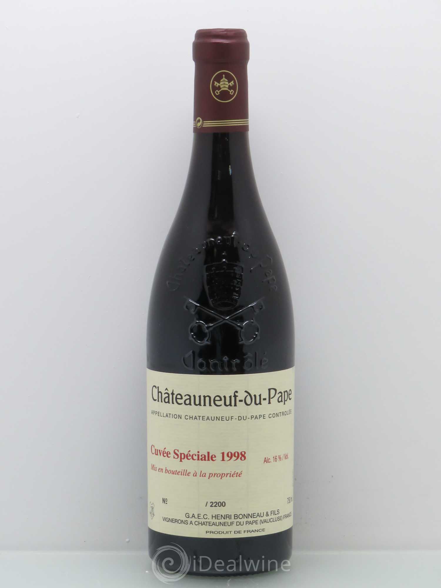 Châteauneuf-du-Pape Cuvée spéciale Henri Bonneau & Fils 1998 - Lot de 1 bouteille - 0