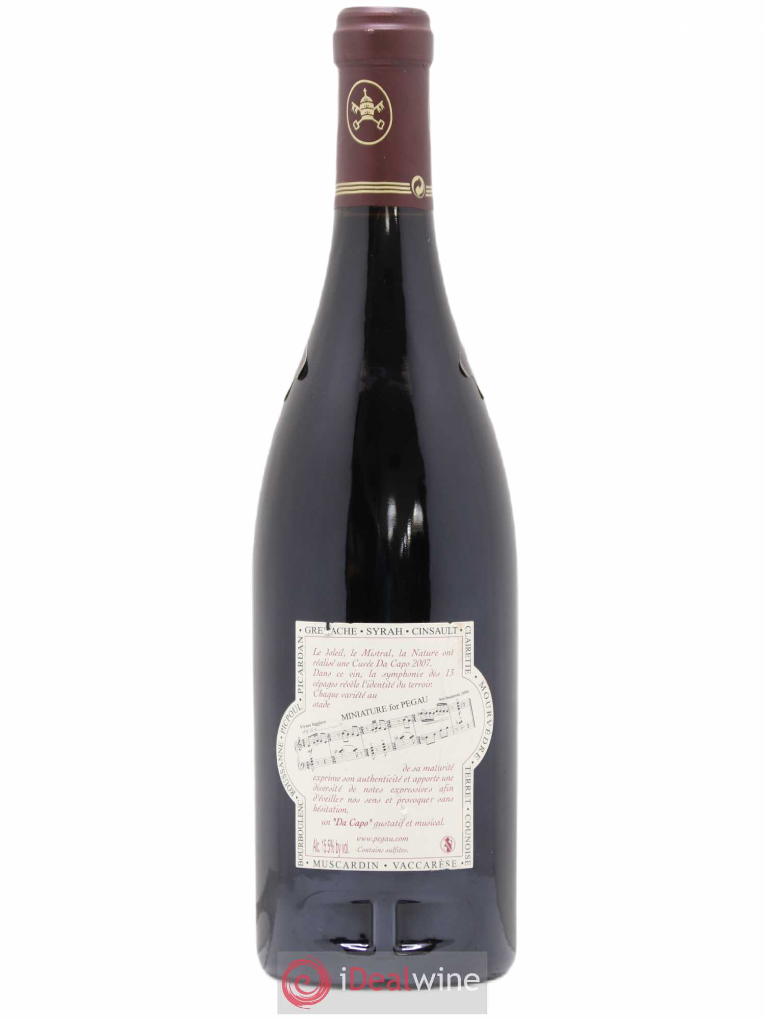 Châteauneuf-du-Pape Domaine du Pégau Cuvée Da Capo Paul et Laurence Féraud 2007 - Lot de 1 bouteille - 1
