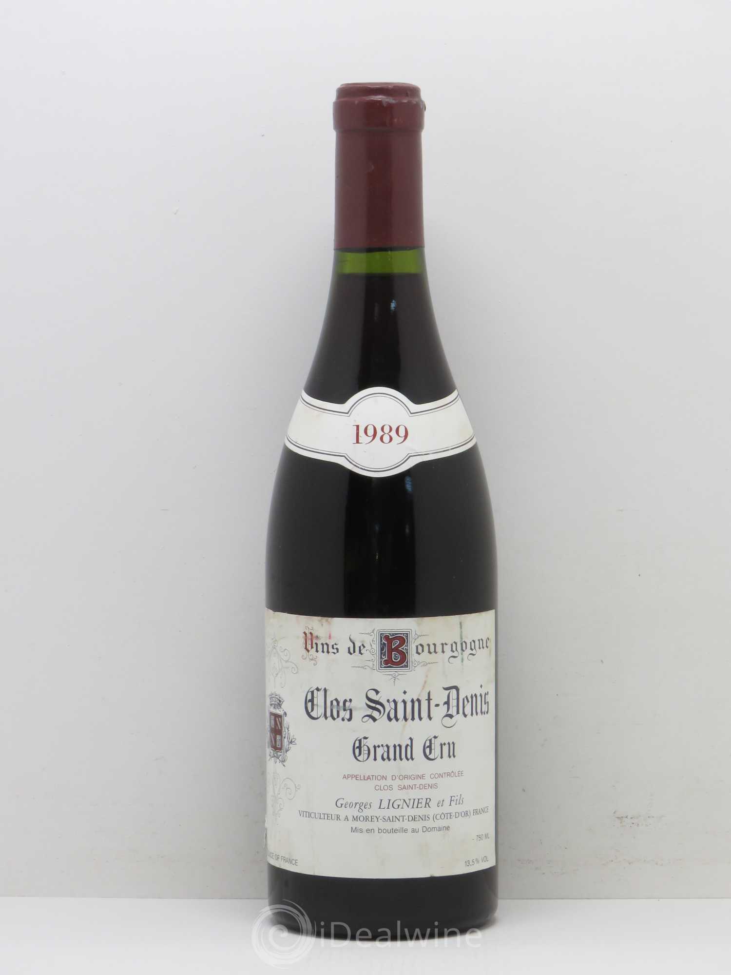 Clos Saint-Denis Grand Cru Georges Lignier (Domaine) 1989 - Lot de 1 bouteille - 0