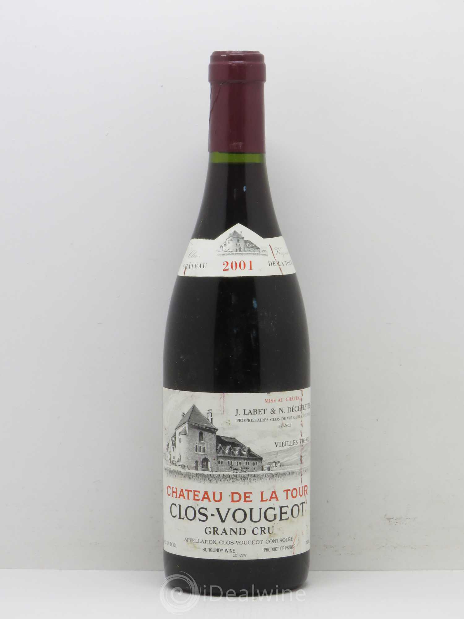 Clos de Vougeot Grand Cru Vieilles Vignes Château de La Tour 2001 - Lot de 1 bouteille - 0