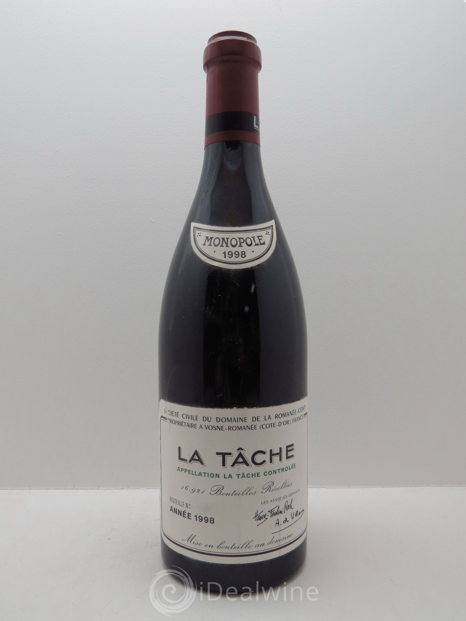 La Tâche Grand Cru Domaine de la Romanée-Conti 1998 - Lot de 1 bouteille - 0