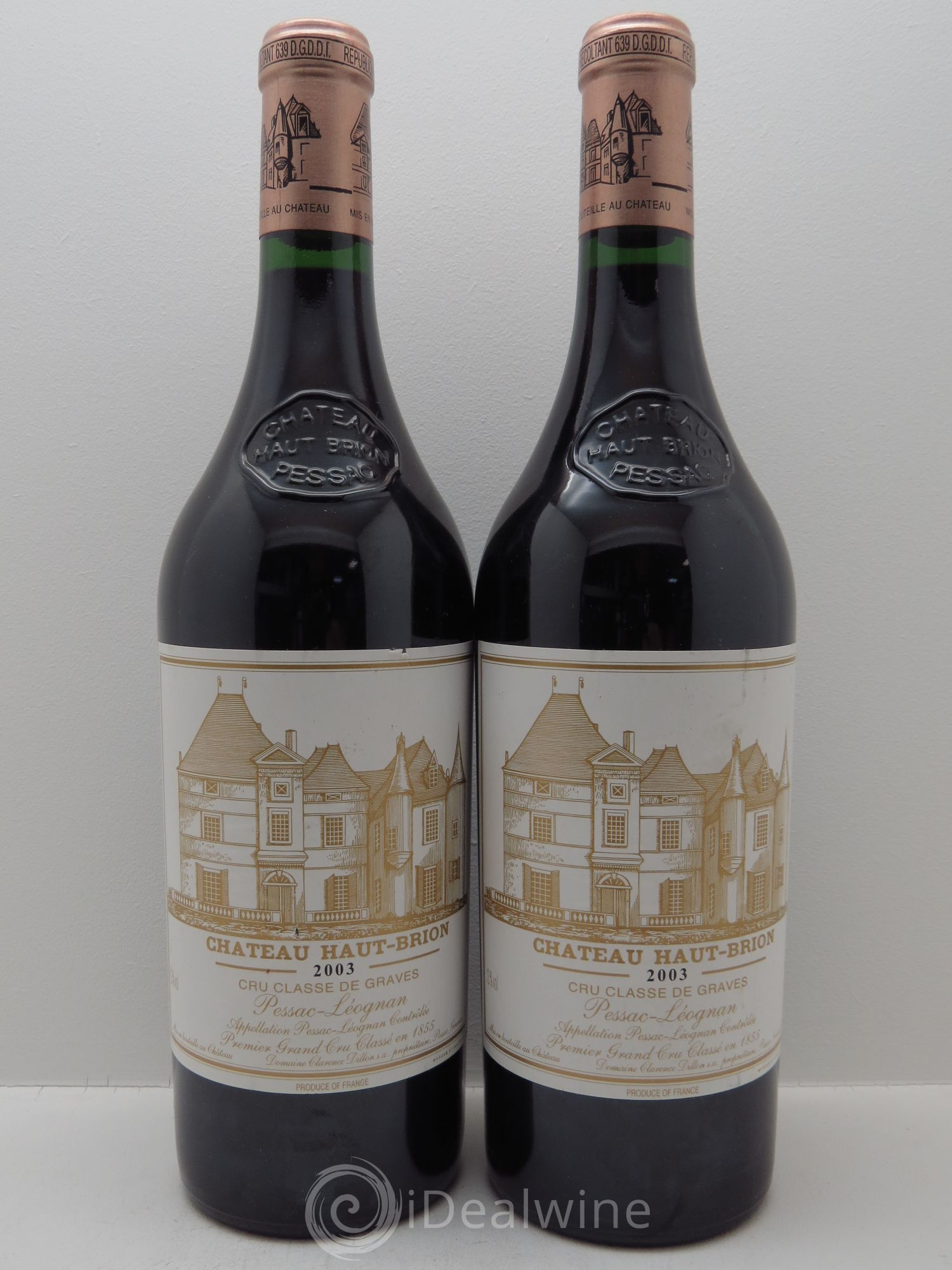 Château Haut Brion 1er Grand Cru Classé 2003 - Lot de 2 bouteilles - 0
