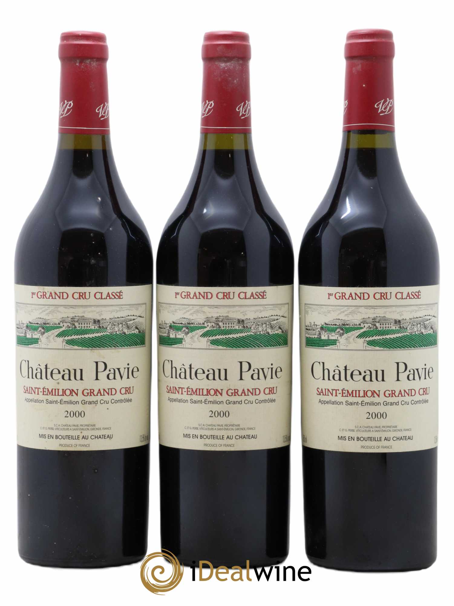 Château Pavie 1er Grand Cru Classé A 2000 - Lot de 3 bouteilles - 0