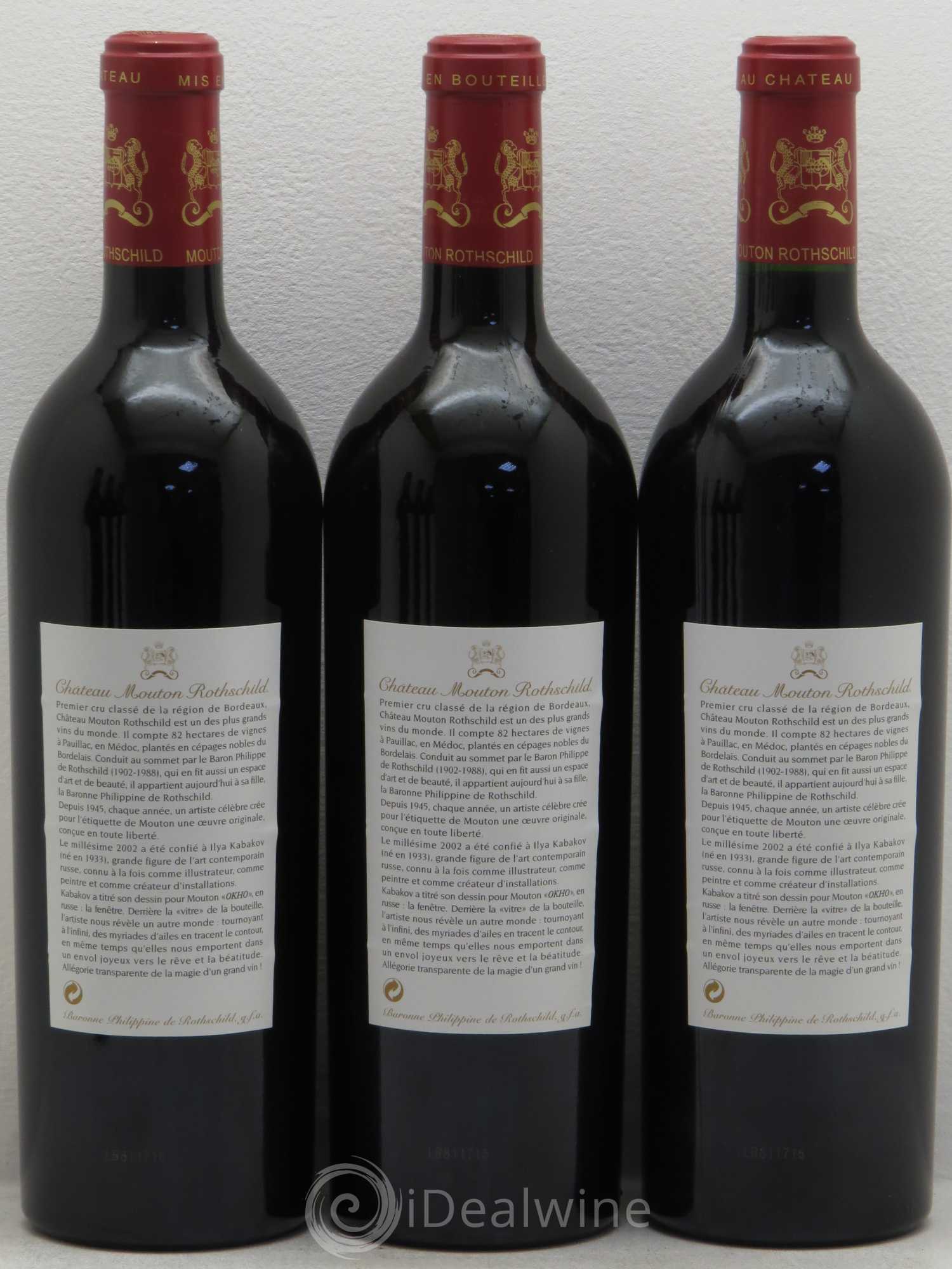 Château Mouton Rothschild 1er Grand Cru Classé 2002 - Lot de 6 bouteilles - 2