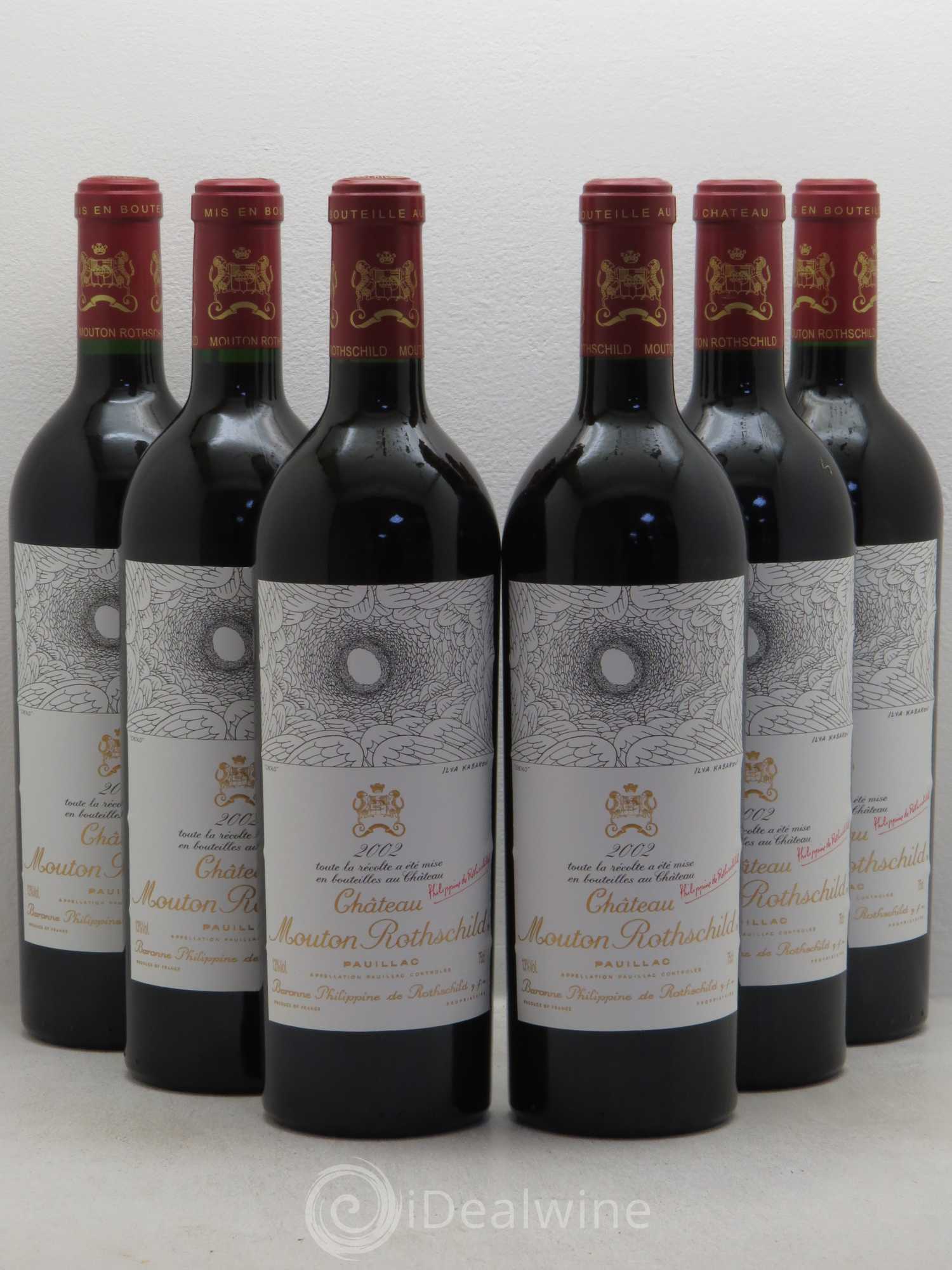 Château Mouton Rothschild 1er Grand Cru Classé 2002 - Lot de 6 bouteilles - 0