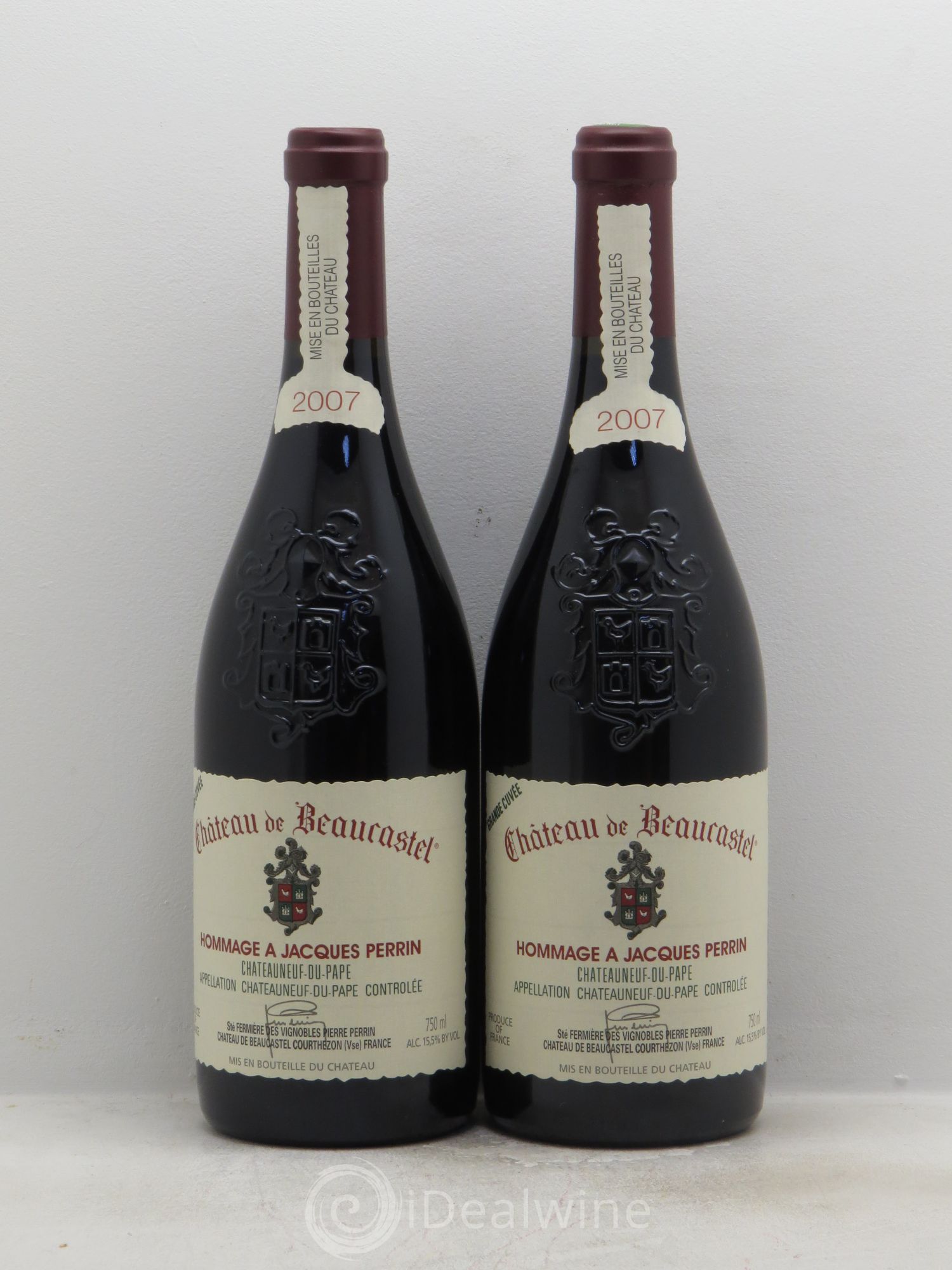 Châteauneuf-du-Pape Château de Beaucastel Hommage à Jacques Perrin Famille Perrin 2007 - Lot de 2 bouteilles - 0