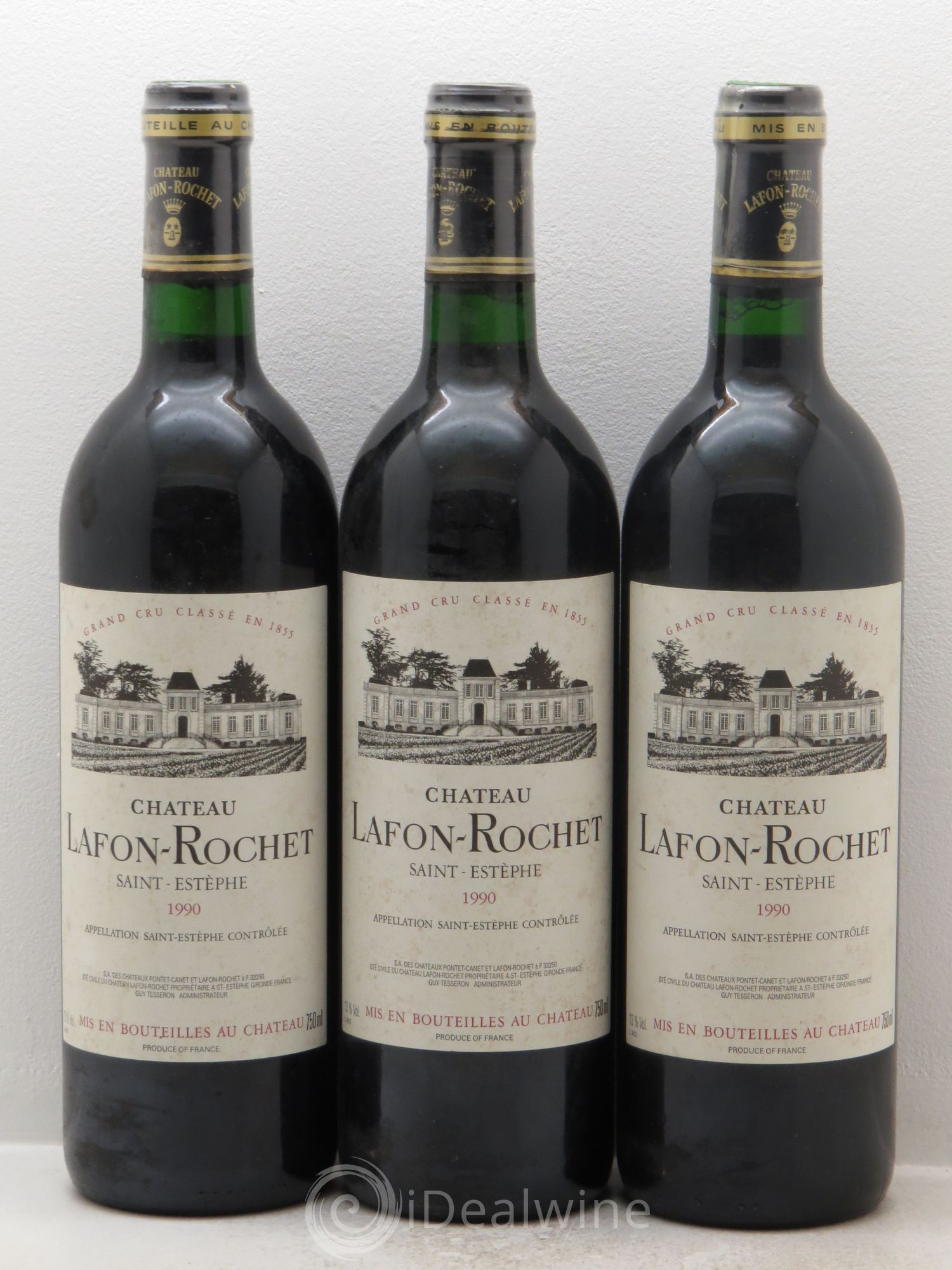 Château Lafon Rochet 4ème Grand Cru Classé 1990 - Lot de 3 bouteilles - 0